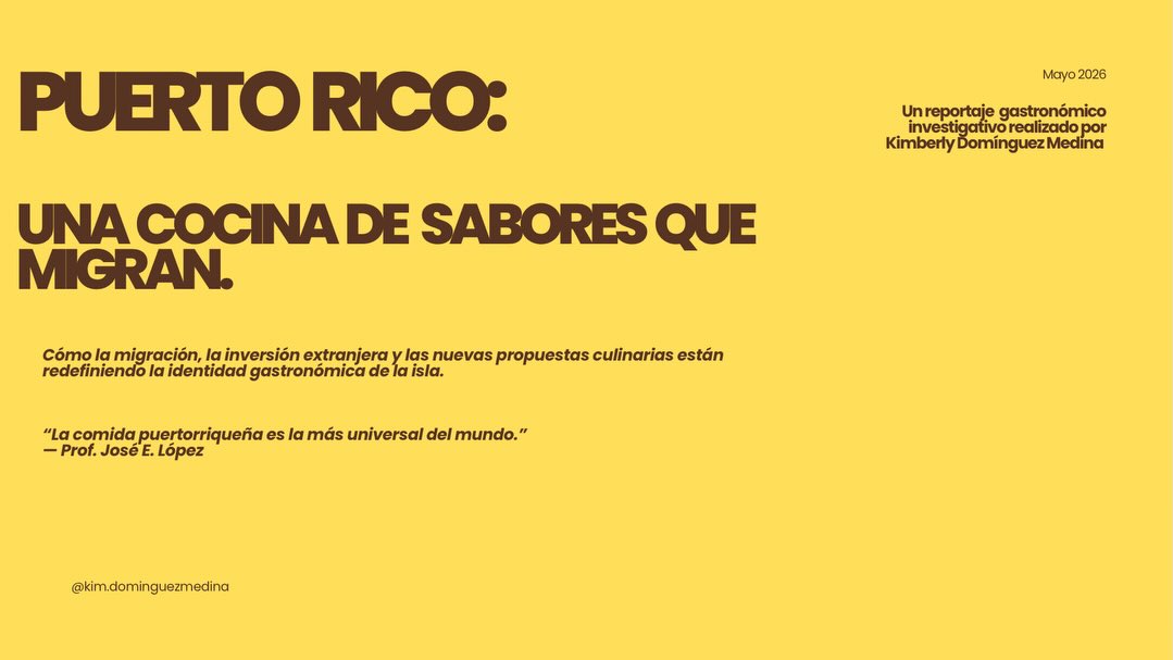 ¡Ya está disponible!
El reportaje especial Puerto Rico: una cocina de sabores que migran ya está disponible en parchagastronomica.com. Una lectura que invita a la reflexión, pero que también busca sentar base sobre distintos aspectos de nuestra historia culinaria y cómo las migraciones han moldeado lo que hoy entendemos como cocina puertorriqueña.
En este carrusel comparto algunas frases que surgieron durante las entrevistas realizadas para hacer posible este reportaje. Voces distintas, perspectivas distintas, pero todas parte de una misma conversación.
Aprovecho para agradecer no solo a quienes aparecen entrevistados, sino también a cada persona que aportó, recomendó, abrió puertas, compartió ideas o confió en este proyecto.
Más que un artículo, este trabajo busca abrir diálogo sobre identidad, cultura y gastronomía en Puerto Rico. COMENTA la palabra “sabores” y te envío el enlace por DM. 🇵🇷🔥💛