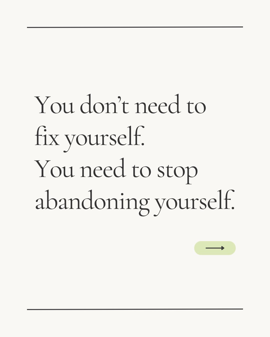 A reminder for the people who always carry everyone else’s emotions, needs and expectations 🤍
You do not need to overgive to be worthy of love.
You are allowed to have boundaries.
You are allowed to pause.
You are allowed to choose yourself too.
If you’re learning to stop abandoning yourself to keep everyone else comfortable…
I see you. 💚✨
