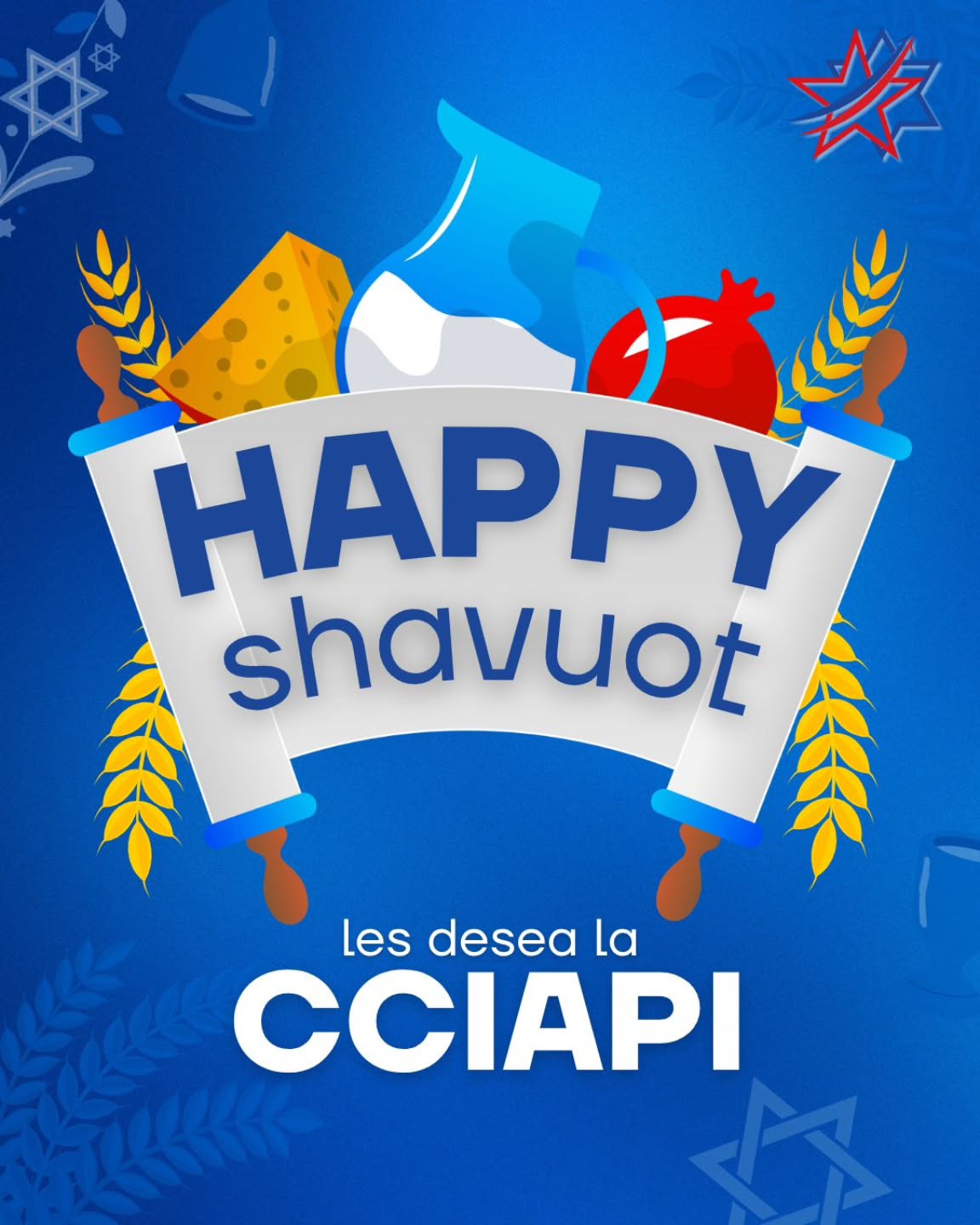 🌾 ¡Jag Shavuot Sameaj! 📜✨
Desde la Cámara de Comercio, Industrias y Agricultura Panamá-Israel (CCIAPI), extendemos nuestros más cálidos deseos a todos en este Jag Shavuot.
Esta festividad, que conmemora la entrega de la Torá y celebra las primicias de la cosecha, nos invita a reflexionar sobre la importancia de la sabiduría, el esfuerzo compartido y los frutos de nuestro trabajo diario.
Que este tiempo de celebración traiga abundancia, paz, prosperidad y fortalezca aún más los lazos que nos unen.
¡Feliz Shavuot! 🇵🇦🤝🇮🇱