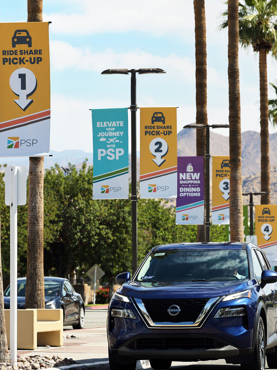 New roadway banners for the Palm Springs Airport. #graphicdesign #banners #palmspringsairport
