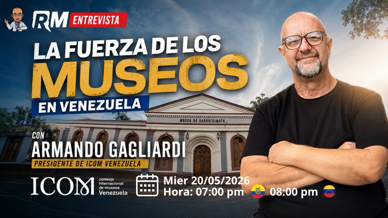 🎙️ ENTREVISTA | LA FUERZA DE LOS MUSEOS EN VENEZUELA
🎧 Conversamos con Armando Gagliardi, Presidente de ICOM Venezuela.
📅 Miércoles 20/05/2026
🕖 7:00 pm a 8:00 pm
▶️ No te lo pierdas. Mirá la entrevista completa acá:
🔗 https://www.youtube.com/live/FkeXXX3xhfc?si=w2NLf9FSraVJoebc
¿Qué significa hoy ser museo en Venezuela? ¿Cuál es su fuerza frente a los desafíos?
Lo hablamos en esta cita imperdible.
Guardá el link y activá el recordatorio. 🏛️🇻🇪
¿Desde qué estado nos vas a acompañar? ¡Te leemos en los comentariosh! 👇
#DIM2026 #ICOMVenezuela #DíaInternacionalDeLosMuseos #MuseosParaLaPaz #MuseosVenezolanos