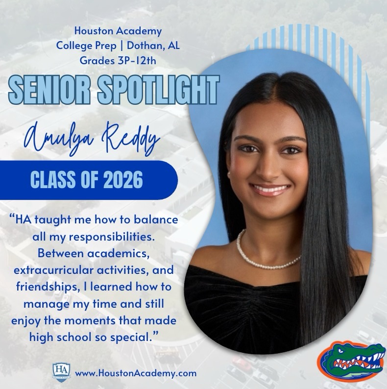 Senior Spotlight!
Amulya Reddy | Class of 2026
#HoustonAcademy #WeAreHA #HAseniors