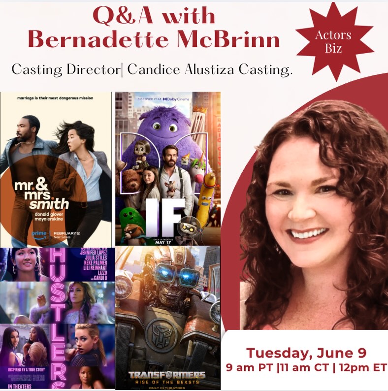 🔥Another fantastic Casting Director coming inside Actors Biz!
🎬Bernadette McBrinn from Candice Alustiza Casting has worked on major projects for A24, Hulu, Apple TV+, HBO Max, Amazon Prime, Paramount Pictures and Marvel/Netflix including Mr. & Mrs. Smith, IF, Transformers: Rise of the Beasts and Hustlers.
😍She is currently casting The Spot for A24/Hulu starring Claire Danes and Ewan McGregor as well as a top secret Paramount feature film.
🤩And before casting Bernadette spent 7 years as a talent agent giving her a unique perspective on both sides of the industry.
🤗Join us live or catch the replay!
🔗 Link in bio
#actors #actorsofinstagram #casting #actingcareer #actorsbiz