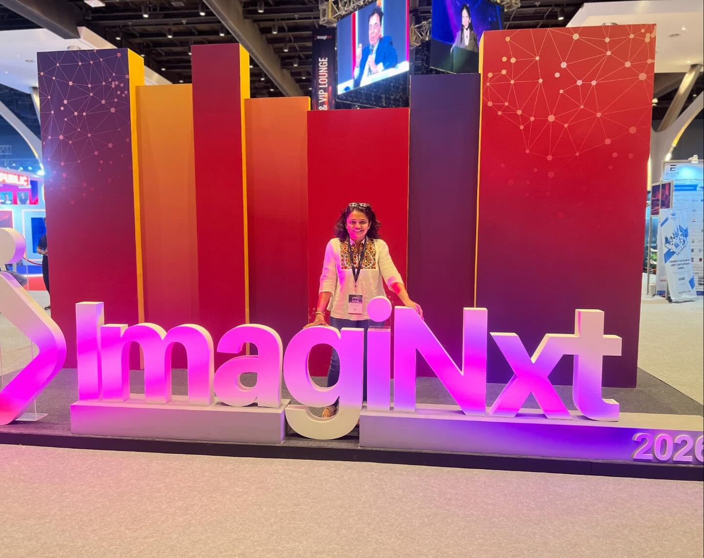 Wonderful to be around the new age techies, decision makers, founders and innovators #imaginxt2026 #nmacc #jioworldconventioncentre