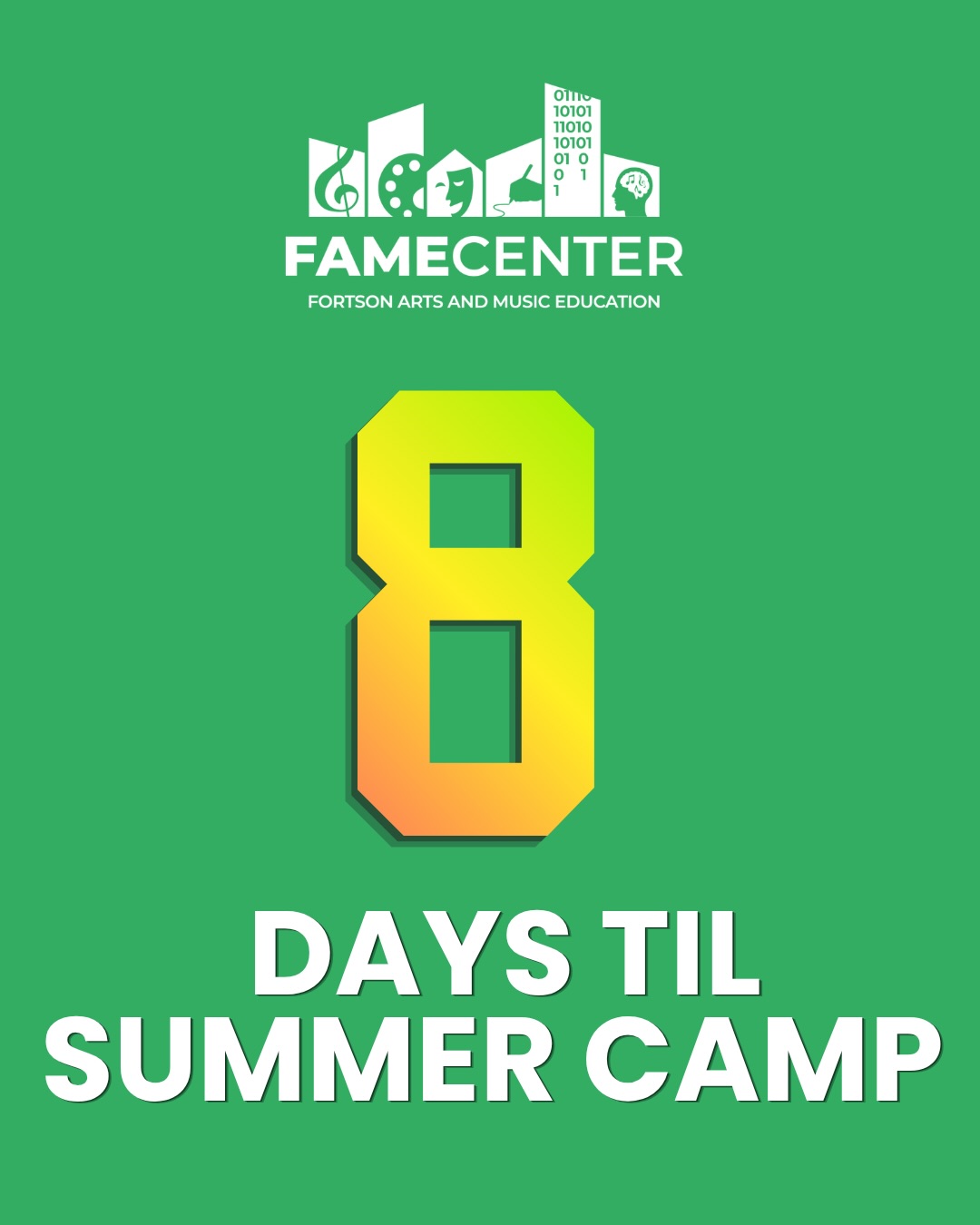 8 days till FAME’s Summer Camp!
If you haven’t registered already click the link in our bio or visit famecenter.org.
Spots are limited SIGN-UP TODAY!
🔗 famecenter.org // Use ‘CAMP26’ for 15% off
#summercamp #nourshinghopechicago #southloop #southloopchicago #chicagoyouth