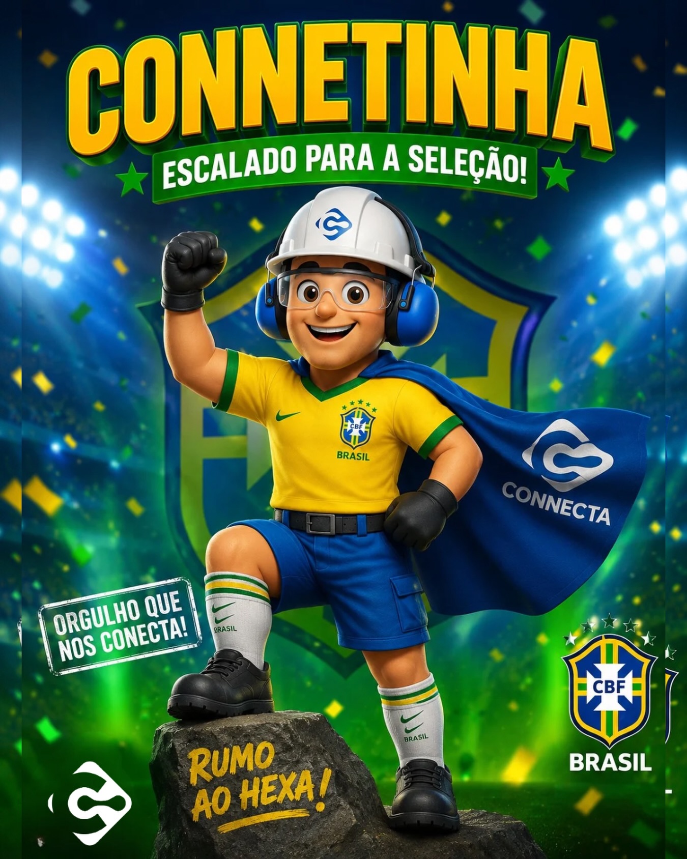 ⚽💚💛 O nosso Connetinha foi convocado! Agora é oficial: escalado para a seleção, levando talento, dedicação e a energia que nos conecta todos os dias.
Porque quem veste a camisa com compromisso e paixão já entra em campo como campeão! 🚀🇧🇷
#brasil🇧🇷 #connectasoluções #seleção #orgulhoquenosconecta #rumoaohexa