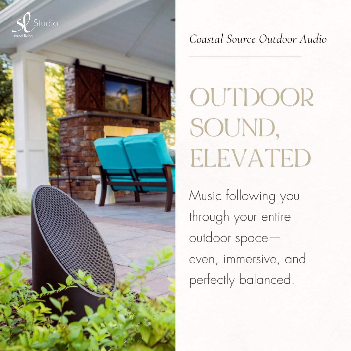From backyard BBQs to sunset cocktails, your outdoor space deserves sound that feels effortless, balanced, and built to entertain.
No dead zones. No harsh sound. Just high-performance audio that follows the party from the patio to the pool.
Ready to elevate your outdoor living?
Visit www.soundliving.com
#SoundLiving #SLStudio #CoastalSource #OutdoorAudio #OutdoorSpeakers