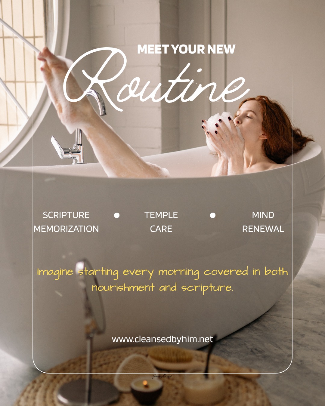 What if your skincare routine reminded you who God says you are? Turn your bathtime routine into a moment of worship. How much more refreshed would you be, if God's word cleansed you? Now that's what I call clean.