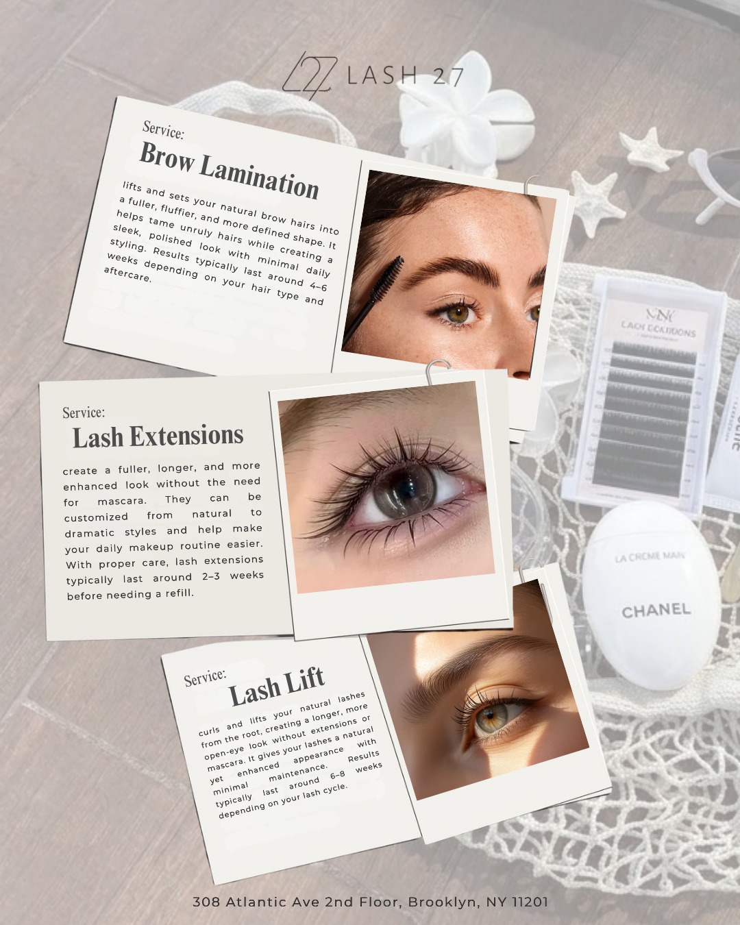 Your beauty essentials, all in one place✨
From soft, customized lash extensions to effortless lash lifts and perfectly styled brow laminations, Lash 27 is here to elevate your everyday look💖
📍308 Atlantic Ave 2nd Floor, Brooklyn, NY 11201
📞(929) 398-7268
#Lash27 #LashExtensions #BrowLamination