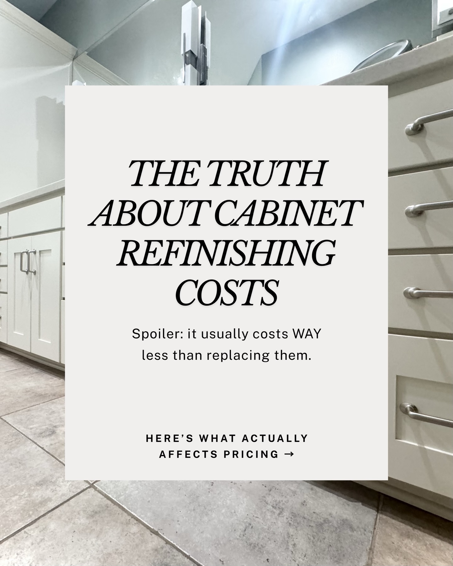 Most people think cabinet refinishing is just “painting cabinets”… but there’s so much more that goes into a professional transformation.
From deep cleaning and prep to sanding, priming, spray finishes, curing, and detailed reinstalling — the process is what makes the final result last ✨
That’s also why refinishing can completely transform your kitchen for a fraction of the cost of replacing cabinets, while still giving you that updated, custom look.
The difference is always in the details 👏