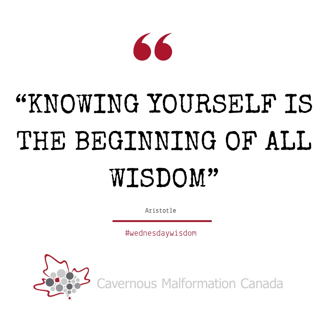 Today's #wednesdaywisdom
"Se connaître soi-même est le commencement de toute sagesse"
~Aristotle
#cavernousmalformation #cavernoma #aristotle #wisdom #knowthyself