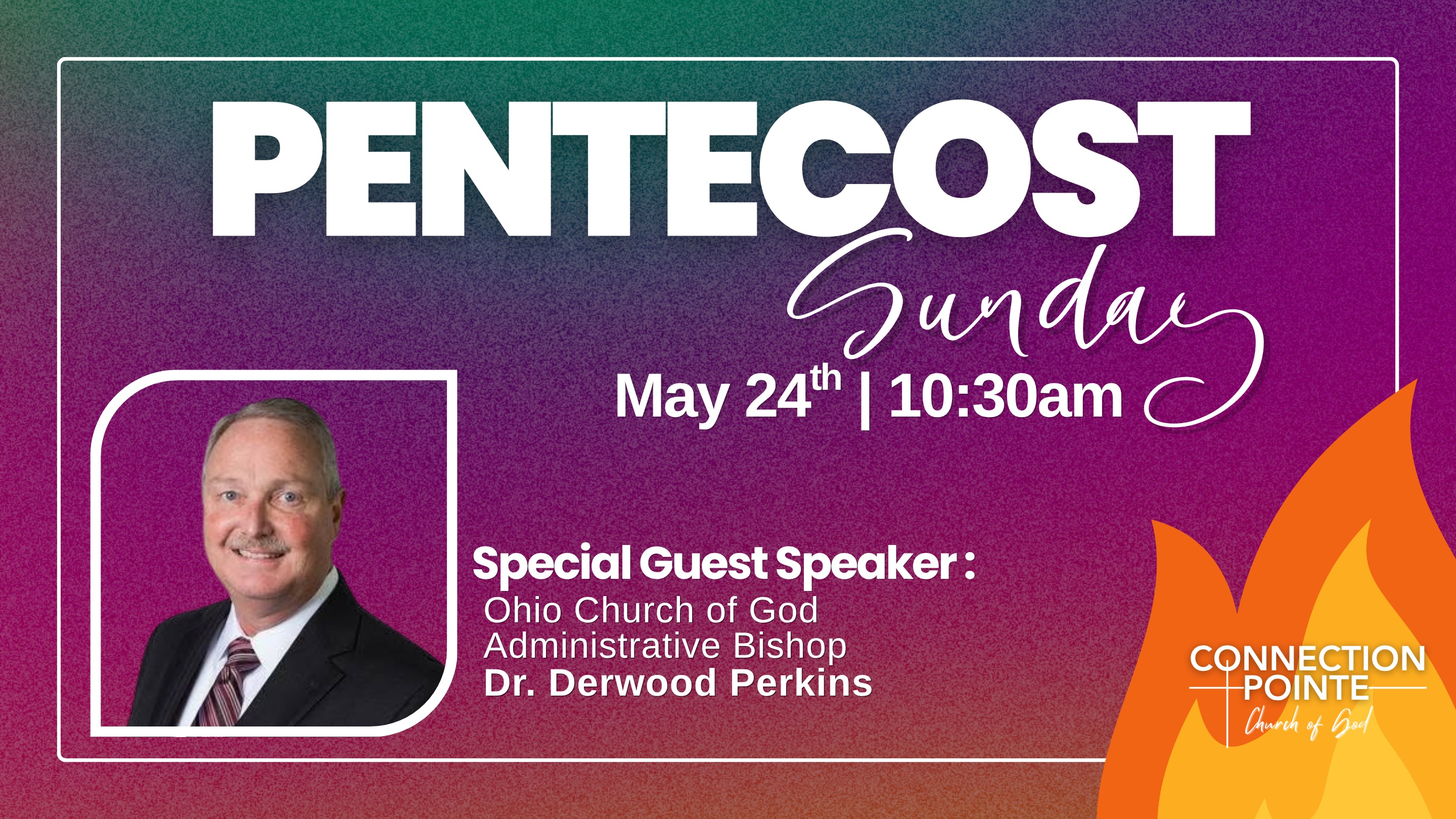 🔥 Pentecost Sunday is HERE! 🔥
Join us tomorrow at 10:30 AM as we gather expecting a powerful move of God!
Come experience fresh fire, renewed passion, and a deeper encounter with the Holy Spirit.
We’re honored to welcome guest speaker Dr. Derwood Perkins, State Administrative Bishop for the Church of God in Ohio.
Don’t miss what God has in store for you and your family!
Come hungry for His presence! 🙌
#PentecostSunday #FreshFire #MoveOfGod #ComeExpecting #YouBelongHere