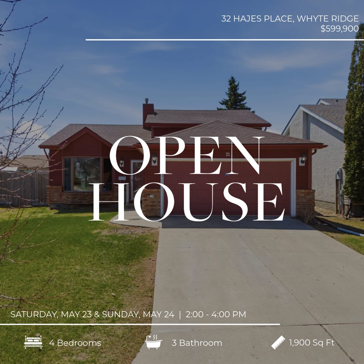 ▪️ Open House Today & Tomorrow from 2:00 - 4:00pm ▪️
32 Hajes Place | $599,900
Come take a look inside this spacious home!
DM me to book a PRIVATE showing!
Rebecca Karalash | Realtor®
📱 204-688-6406
🌍 www.rebeccakaralash.com
.
.
.
#openhouse #winnipegrealtor #winnipegrealestate #whyteridge #realtor realestateagent winnipegrealestateagent homebuyingtips firsttimehomebuyer buyers