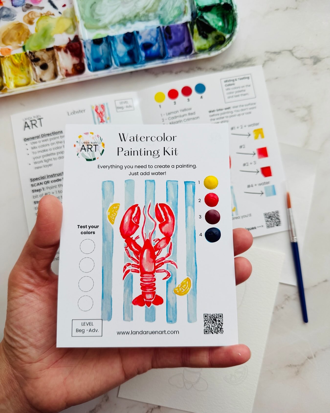Summer is coming and so are a bunch of new kit designs including this coastal cutie! 🦞
Go bright or go home is how I see it 😉 (colors that is).
What would pair well with this beachy lobster?? 🦞
Drop your ideas below 👇
#beachdays #coastalvibes #watercolorkits #watercolor #landaruenartshop