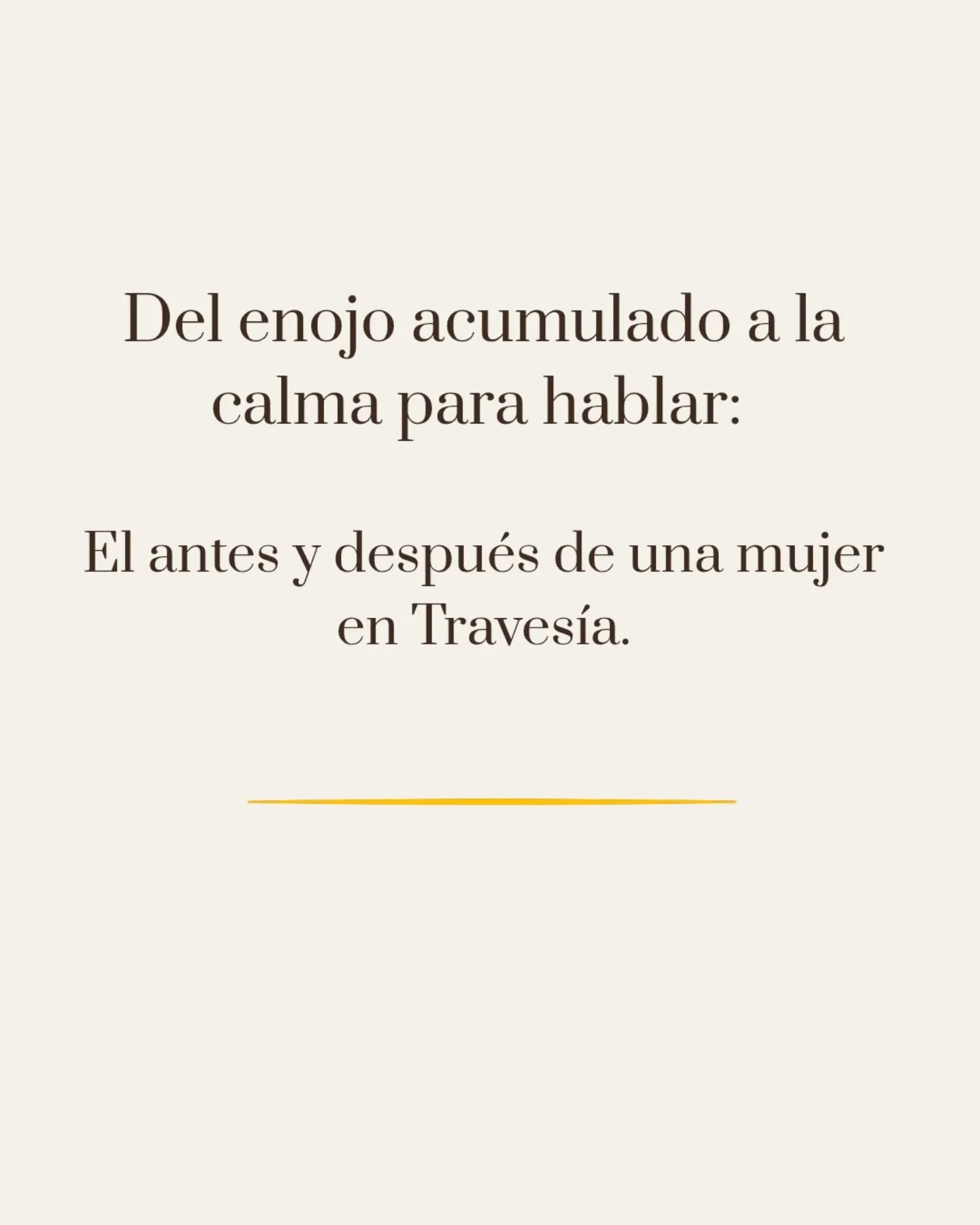 ¿Te suena conocido este circuito?
Muchas veces creemos que el problema es que "tenemos mal carácter" o que "somos demasiado intensas" al reclamar.
Pero cuando vas a la raíz, descubrís que el enojo acumulado es el síntoma inevitable de haber pasado semanas —o meses— intentando no molestar.
Hace unos días, una de las mujeres que transitó Travesía me compartía con mucha honestidad cómo era su dinámica antes de entrar al programa:
❌ "Anotaba malestares en silencio, intentaba no ser molesta y terminaba comunicando desde el enojo acumulado".
Cuando tu estrategia para mantener un vínculo es adaptarte a todo, callarte lo que te incomoda y postergar tus límites por miedo a defraudar al otro, el malestar no desaparece.
Se muda adentro tuyo en forma de rumiación mental, hasta que el cuerpo colapsa y terminás comunicándote desde la molestia total.
Pasás del silencio al grito o a la distancia fría.
Sanar no es volverte perfecta, ni dejar de sentir incomodidad.
Sanar es lo que ella vive hoy en su día a día:
🤎 "Me tomo mi tiempo para procesar, me abrí a recibir ayuda de mi pareja y descubrí que mi cuerpo puede descansar en el vínculo".
De esto se trata justamente la Fase de Nutrición dentro del programa: pasar de la supervivencia en alerta al merecimiento real. Aprender que no necesitás la inmediatez para responder, que podés frenar la versión complaciente que se anula y que podés dar tus respuestas a tu propio tiempo y con calma.
Y lo mejor de todo es que esto no es un subidón de motivación temporal que se olvida al terminar el proceso.
Las herramientas de Travesía devuelven la soberanía sobre tu mente y tu cuerpo para siempre.
Si estás lista para dejar de acumular malestar en silencio y querés aprender a habitar una conexión segura, te espero en el próximo grupo.
👉 Comentá la palabra TRAVESÍA acá abajo y te envío de forma privada el mapa del viaje para que analicemos si este espacio es lo que estás necesitando hoy.