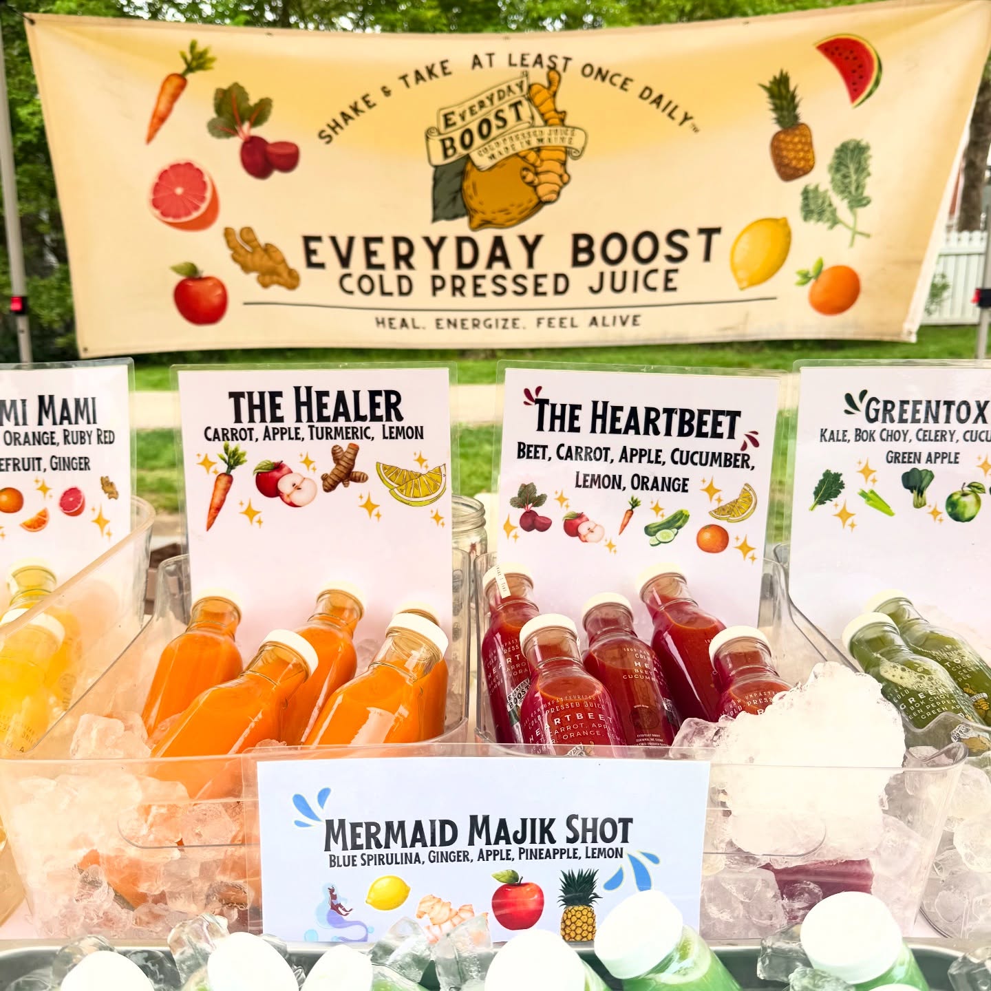 Saturdays are for the markets!! 🌺♥️✨ you can find the juice in three different, beautiful markets this Saturday and every Saturday ALL summer! Portsmouth 8-12, Sanford 8-12, and Kennebunk 8-12:30pm!! Which one are you going to?! 🌞🤩🥳