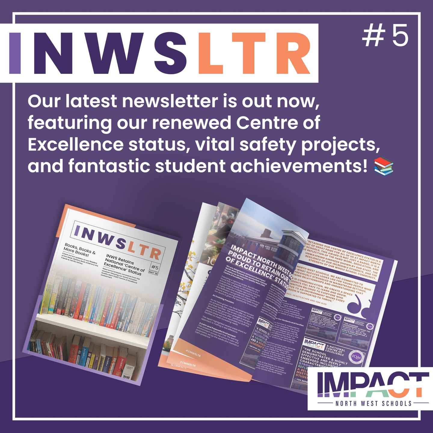🎉 Our latest newsletter is out now! 📝✨
Visit our website to read the full issue 👇
https://www.impactnorthwestschools.org.uk/post/inwsltr-5
We are incredibly proud to share that Impact North West Schools has successfully renewed its IQM Centre of Excellence status! 🏆
Grab a cuppa and catch up on all the amazing things our community has been up to, including:
🛡️ Our vital safety and safeguarding partnerships with The CELLS Project and Pol-Ed
🌱 Community gardening updates and charity fundraisers
🎂 Impressive culinary creations from our student Masterchefs
📚 Our new library initiatives and celebrated 'Readers of the Week'