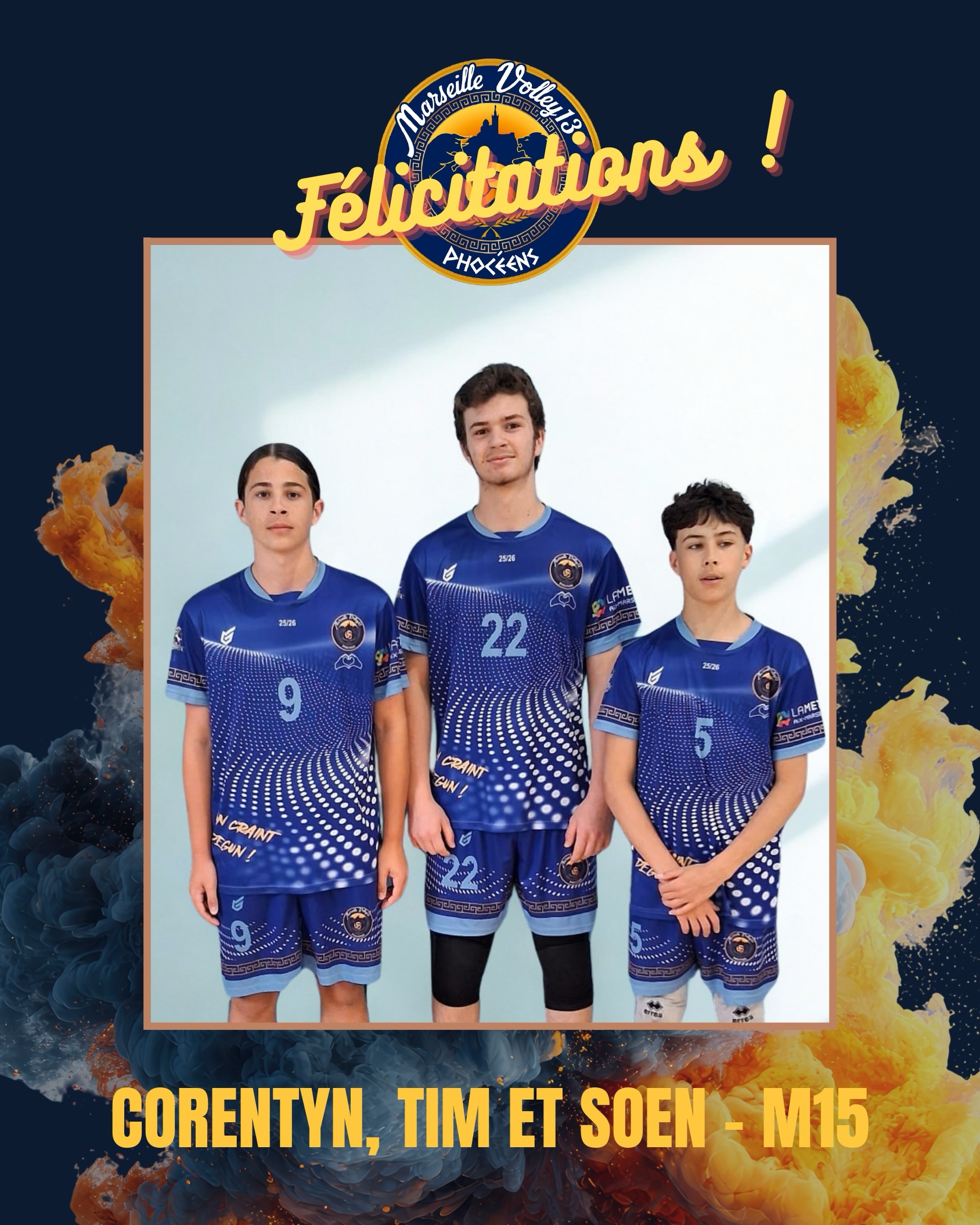 Félicitations à nos jeunes joueuses et joueurs sélectionnés pour représenter la région et le département dans les compétitions nationales ce week-end. 🤩
Chloé portera les couleurs de la sélection PACA aux Mini Volleyades M13 (Arles du 23 au 25 mai).💙
Pénélope (M13) a été retenue par le comité départemental pour intégrer la sélection M15 et disputer le Tournoi Élite International de Rixheim, les 23 et 24 mai.💙
Soen, Tim et Corentyn disputeront également le Tournoi Elite International de Rixheim avec la sélection départementale m15 aux mêmes dates.💙
Bravo à vous, Marseille Volley est fier de vous.🔥🚀
