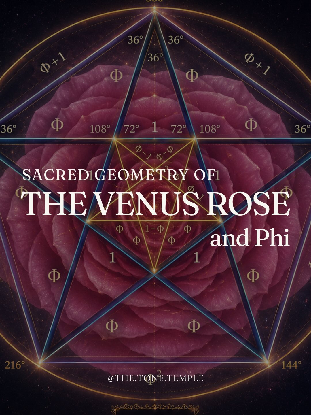 Hidden within the five-pointed star is a remarkable mystery. 🌀
The Pentagram contains a perfect expression of Phi - the Golden Ratio - a proportion woven throughout nature, from spiralling shells and flowers to galaxies and the human body.
For ancient mystery traditions, geometry, music and consciousness were not separate languages.
Harmony was built into reality itself.
Sound itself becomes the geometry of creation.
Across her celestial dance, Venus traces her five-petalled Rose through the heavens - the Rose of Venus - revealing a living Pentagram written among the stars.
So perhaps beauty is not random but has an organic architecture.
Perhaps the stars were singing all along…
🌹⭐✨