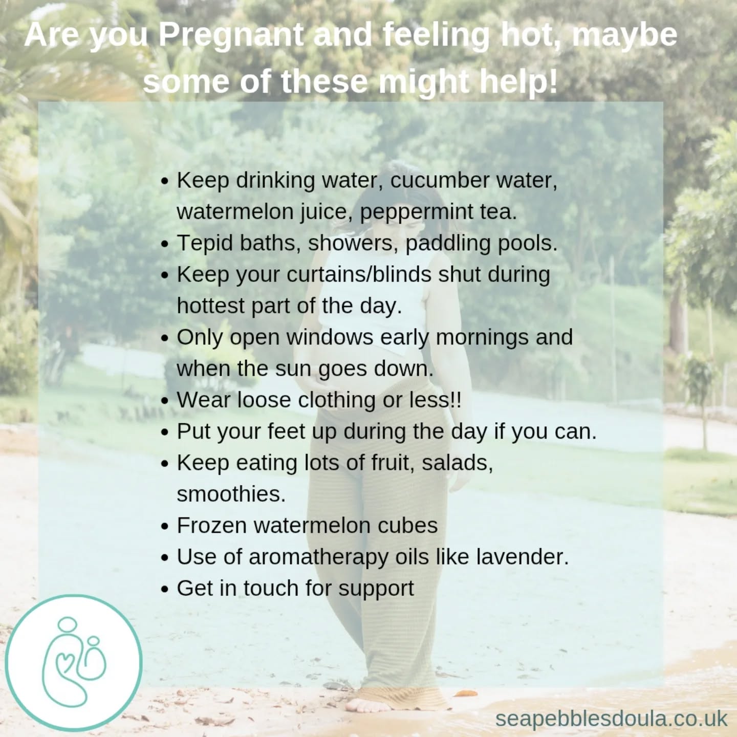 It's so wonderful to see some sunshine and being out in nature. Water is amazing at cooling and easing any aches. Go gently lovely ones. #pregnancy #heatwave #bristoldoula #birthjourney #pregnantbelly