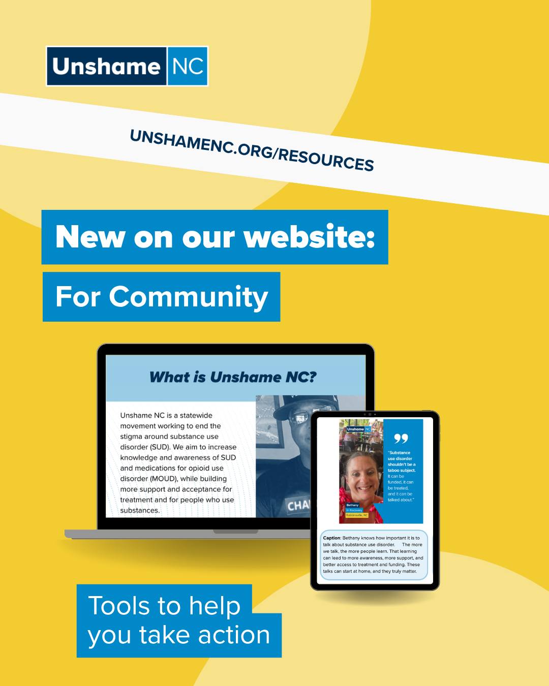We’re excited to share new resources with our North Carolina community! 🌟
We believe everyone deserves support and empathy. That’s why we’re excited to launch two new toolkits on our website to help our North Carolina community in the practice of story sharing. "Unshame The Narrative" is about sharing stories with compassion, without stigma. "Promoting Dignity & Recovery Online" offers practical tips for using social media to lift others up and spread kindness.
Visit UnshameNC.org/resources (in bio) to take a look at these toolkits and more!