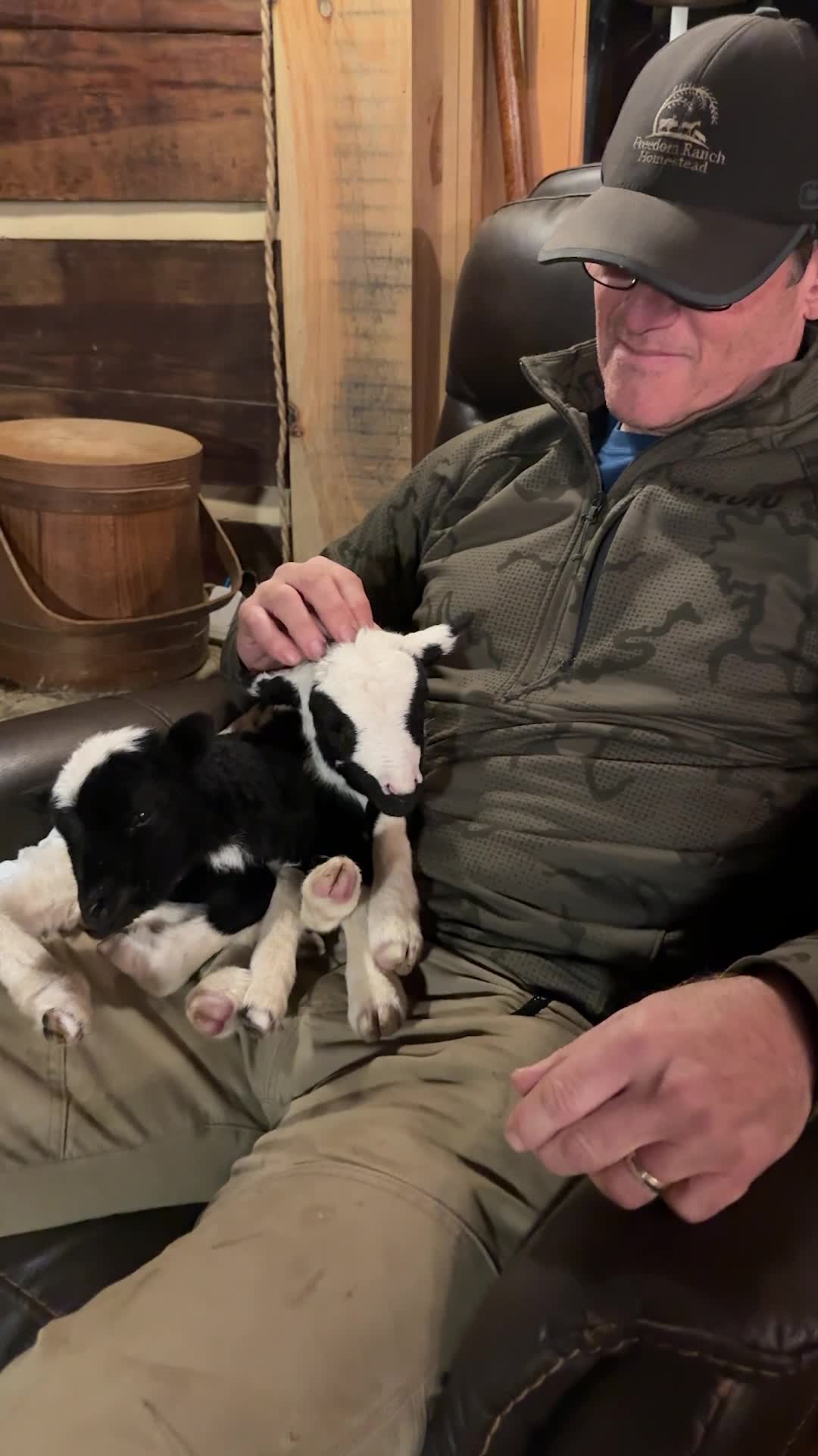 You know your manly-man has softened when you walk into the room as see this 🤣!
#animals #farm #farmlife #farmanimals #homestead #manlyman
