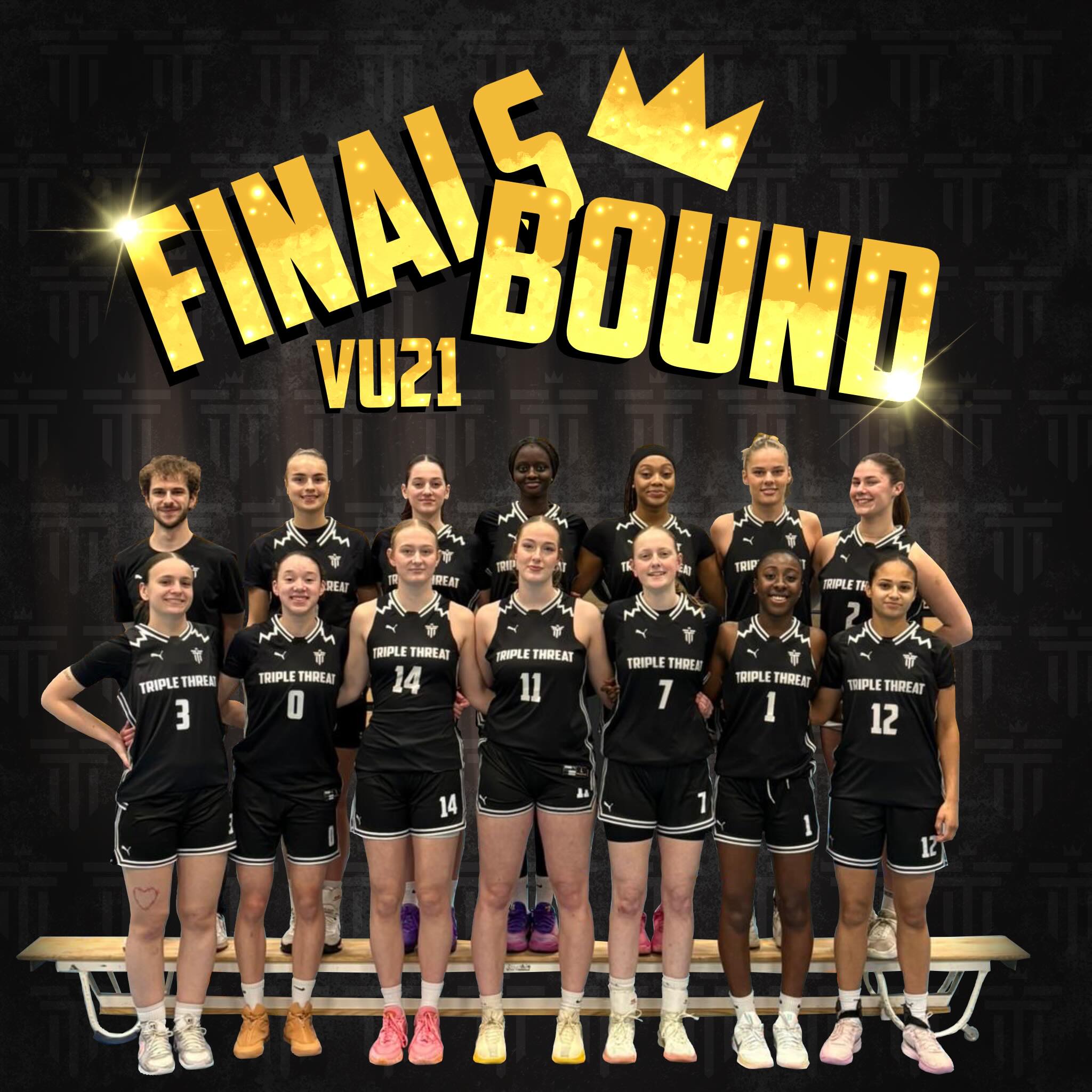 🔥 𝗙𝗜𝗡𝗔𝗟𝗦 𝗕𝗢𝗨𝗡𝗗 🔥
Triple Threat staat volgend weekend met meerdere teams in de finals! 🏆👀
📍Topsportcentrum Almere
🗓 𝗭𝗮𝘁𝗲𝗿𝗱𝗮𝗴 30 mei
• VU21 vs. Basketbal Academie Limburg — 20:00
🗓 𝗭𝗼𝗻𝗱𝗮𝗴 31 mei
• MU16 vs. MBCA — 11:00
• MU12 vs. ZZ Leiden — 12:00
• MU14 vs. Basketbal Academy Utrecht — 14:30
🖤🤍 𝗪𝗘 𝗡𝗘𝗘𝗗 𝗬𝗢𝗨𝗥 𝗦𝗨𝗣𝗣𝗢𝗥𝗧 — 𝗕𝗘 𝗧𝗛𝗘𝗥𝗘!
🎟 Tickets?
Link in bio!
#onefamily