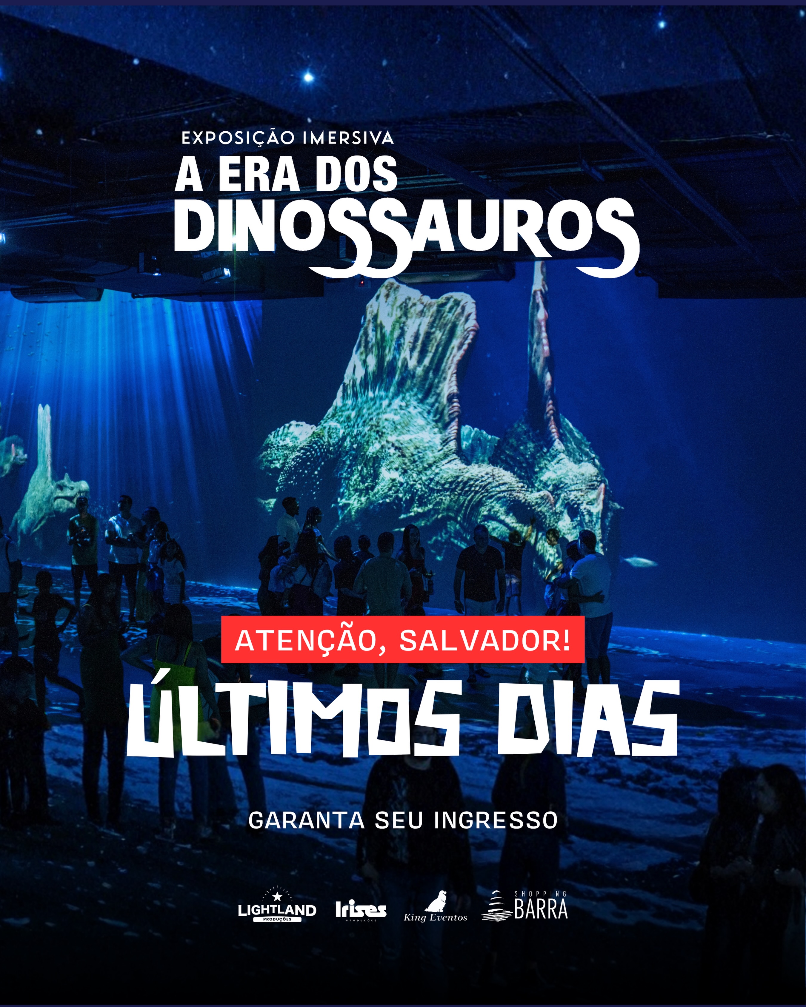 A temporada está chegando ao fim, Salvador!
Aproveite os últimos dias da exposição na cidade 🦕🌎
Ingressos limitados 🎟️