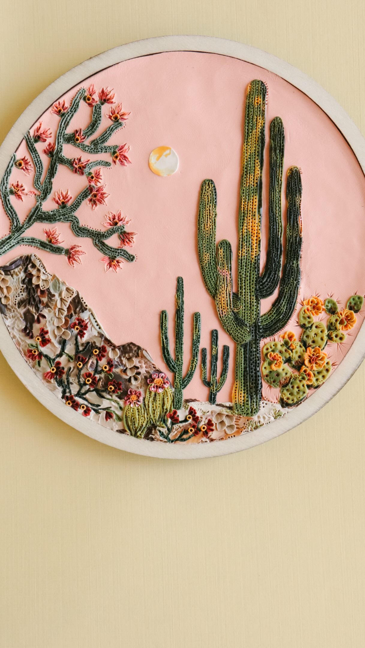 A midwestern girl’s DREAM 🌵✨ The Saguaro Oculus in its original form + large & mini framed prints at our upcoming summer festivals!☀️ Kicking it off with @edinaartfair in a couple weeks! 🤸🏽♀️