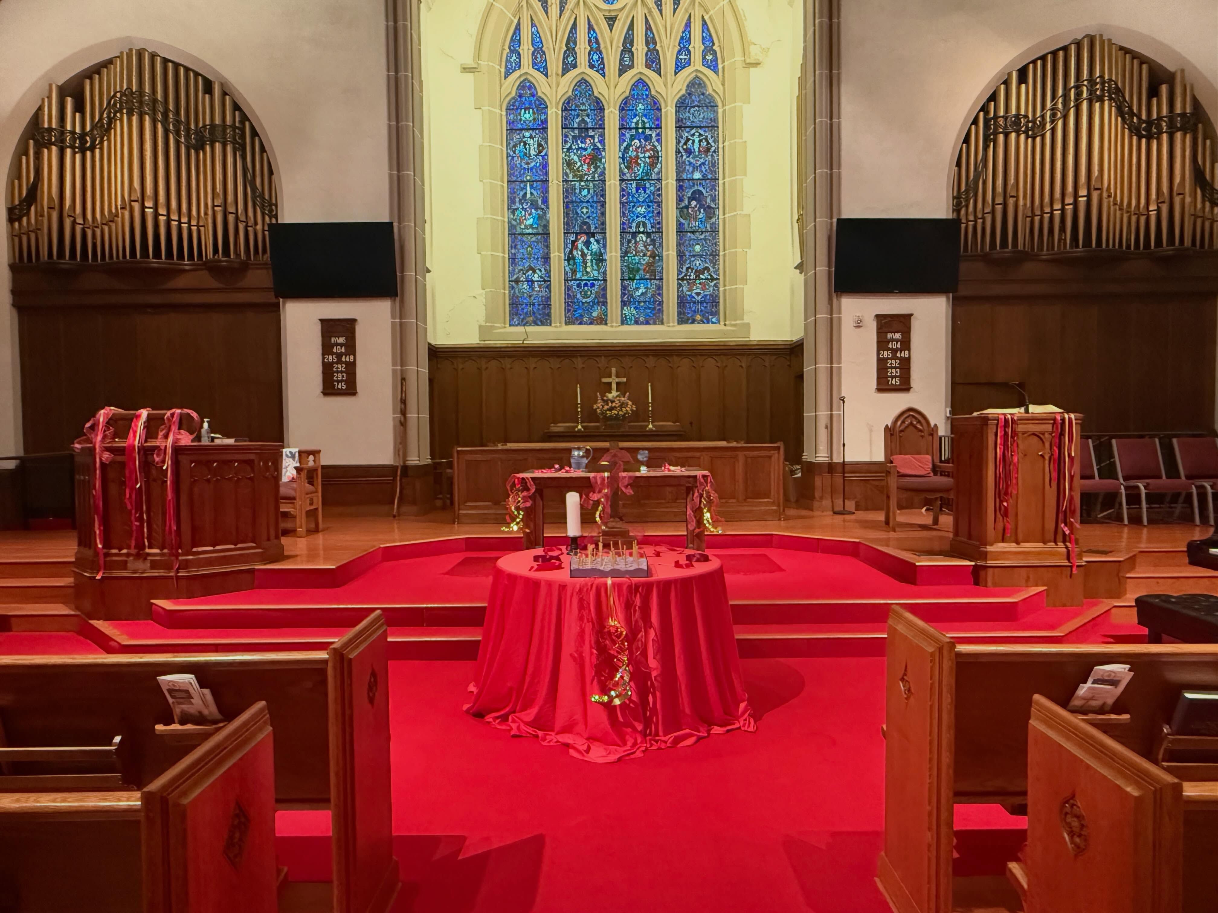 Church is ready for Pentecost! Don’t forget your red or fire colors today as we celebrate the birthday of the church and the spectacular entrance of the Holy Spirit into our midst.