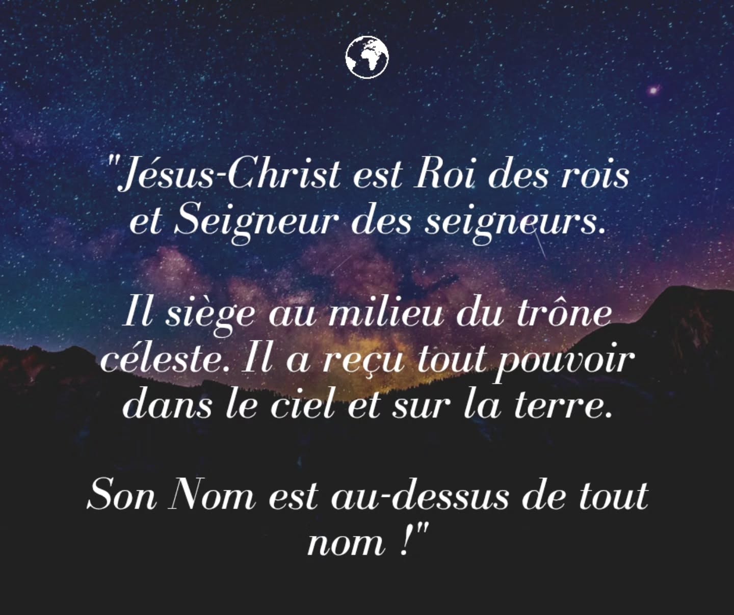 "Jésus-Christ est Roi des rois et Seigneur des seigneurs.
Il siège au milieu du trône céleste. Il a reçu tout pouvoir dans le ciel et sur la terre.
Son Nom est au-dessus de tout nom !"
Amen 🙏🙏🙏
#jesuschrist #roidesrois #sauveur #trone #celeste