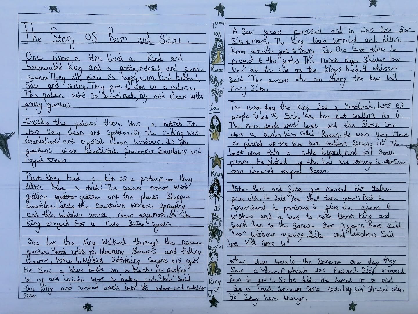 May → September
One of the biggest areas of progress for this student has been developing depth and emotion within their writing.
By the end of the year, they were confidently retelling the story of Ram and Sita using rich description, dialogue, character development, and suspense across multiple pages. Their final piece shows a much stronger understanding of how to engage the reader emotionally - particularly through themes of loyalty, bravery, separation, and rescue.
There is also clear progress in:
• sustaining a narrative across several pages
• organising ideas into paragraphs
• varying sentence structure
• using more ambitious vocabulary
• writing with greater independence and detail
Most importantly, this student has developed the confidence to express ideas creatively and take pride in their writing -which is where real progress begins.
#PrivateTutor #PrimaryTutor #WritingProgress #LiteracyDevelopment #CreativeWriting