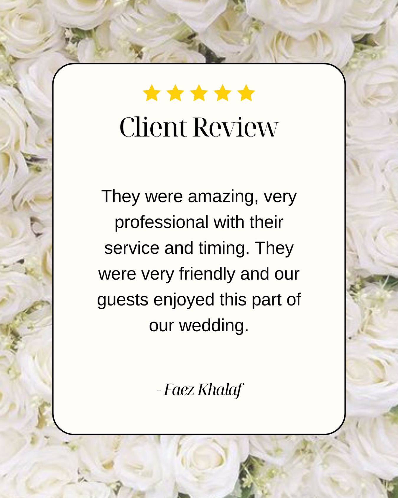 ⭐️ Client Love ⭐️
Nothing means more to us than hearing our clients and guests loved the experience ✨🤍
From start to finish, we’re dedicated to creating a seamless, fun, and memorable photobooth experience for every event 📸
Thank you, Faez & Lidia for your kind words and for letting us be part of such a special day ✨
-
#WeddingPhotobooth #ClientReview #LuxuryWedding #PhotoBoothFun #LalunaPhotoBooths