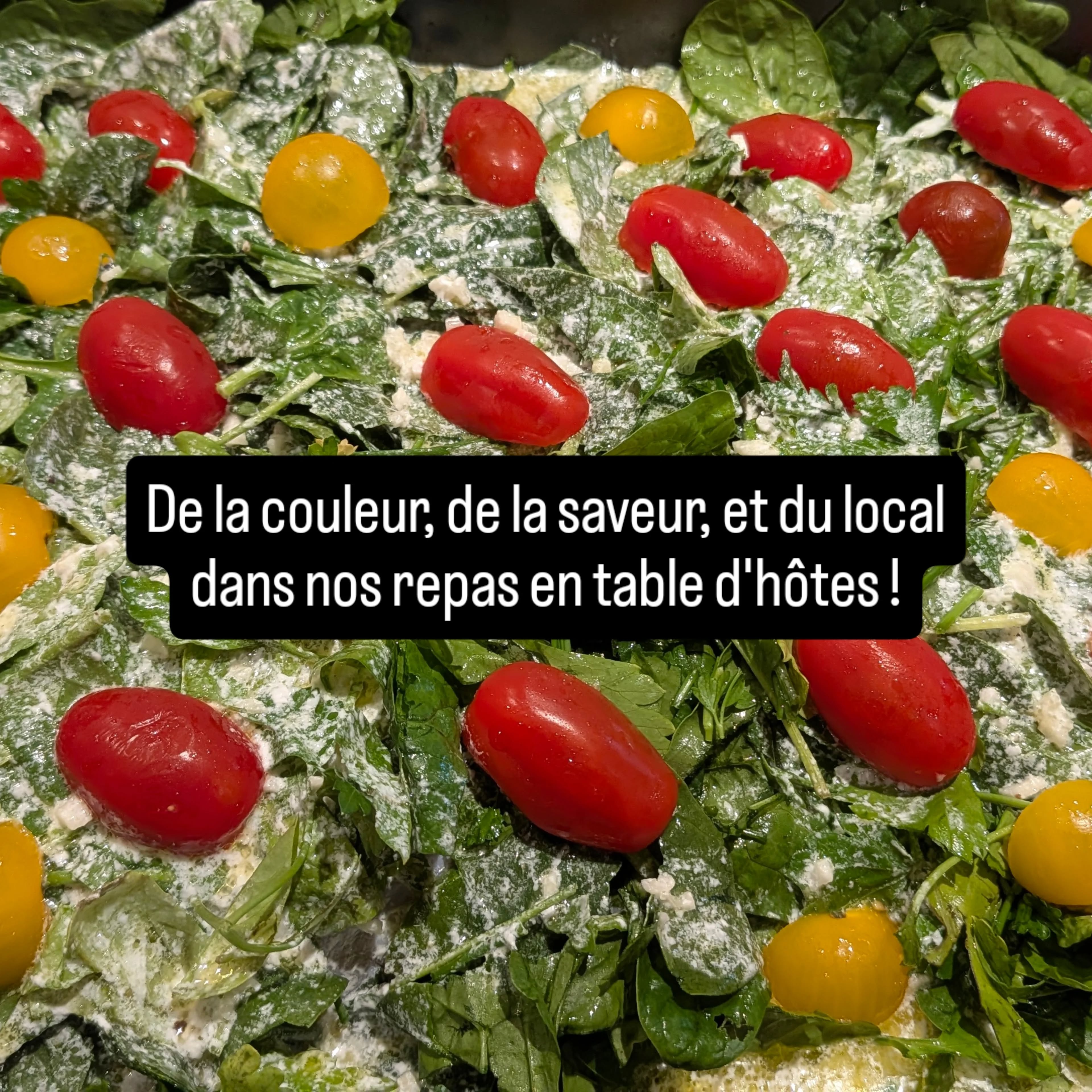 De la couleur, des saveurs et du local dans nos assiettes . Table d'hôtes à Les Pierres Lotoises