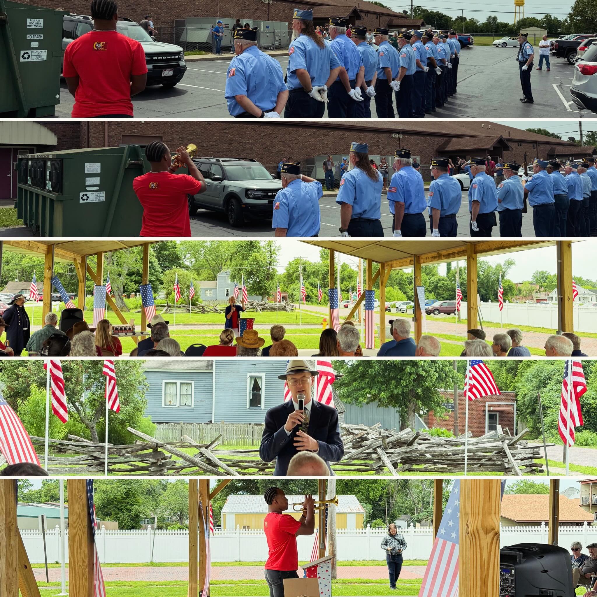 Excellent performance by recent MHS Graduate Amir Williams, who performed Taps today for the Memorial Day remembrances at the Murphysboro American Legion and Logan Museum. On this and every Memorial Day, CE BANDS honors all those who have passed on.