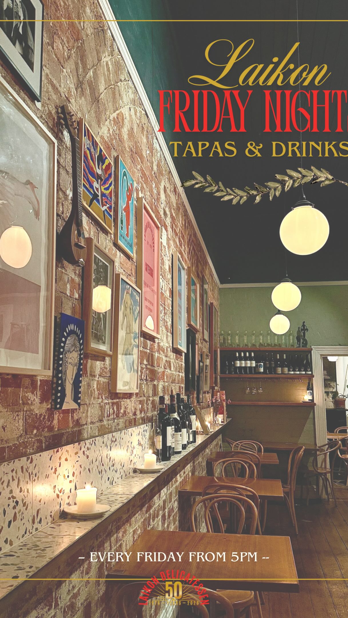 Did you know Fridays at Laikon now start from 5pm? 🍸
Tapas, drinks, good music and that end-of-week feeling.
Whether it’s a quick wine or a long catch-up, Friday nights are becoming one of our favourite traditions.
Have you joined us yet?
#LaikonDeli #FridayNights #RichmondMelbourne #MelbourneFoodie #WineAndTapas