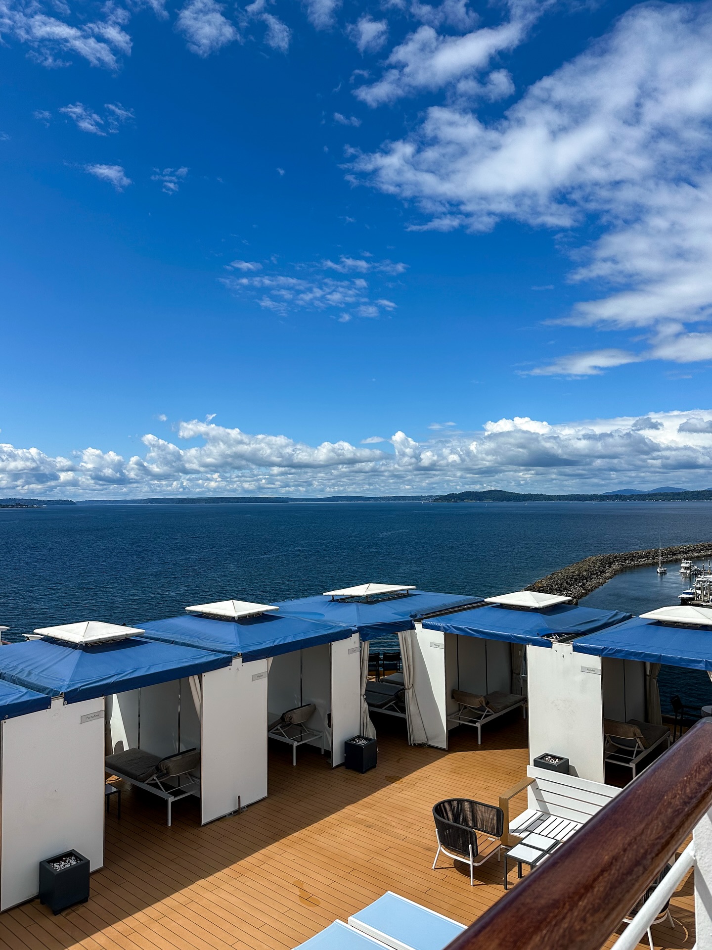 A few photos from our arrival on the @hollandamericaline Eurodam! We explored the ship while there were still few people on board, and by that I mean we hit up the basketball court 😬
We stayed in the Neptune Suite, which has a king bed (or two twins put together) and a pull out couch with plentyyyyyy of closet/storage space and a vanity area separate from the bathroom (perfect for hair and makeup!). It also has a huge balcony with comfy lounge chairs and a dining table and chairs. Suite guests have access to the Neptune Lounge, which has snacks and drinks available throughout the day. The lounge also has plenty of space to relax and a few games to play! Your concierge has a desk in the lounge for easy access to ask questions or make reservations.
There are so many different spaces on the ship for activities, like the casino or the basketball court that doubles as a pickleball court!! I can’t wait to show you all the activities we were up to and others that the cruise has to offer 🚢
Have you been on a cruise?? This was my first one!
.
.
.
#SavourTheJourney
