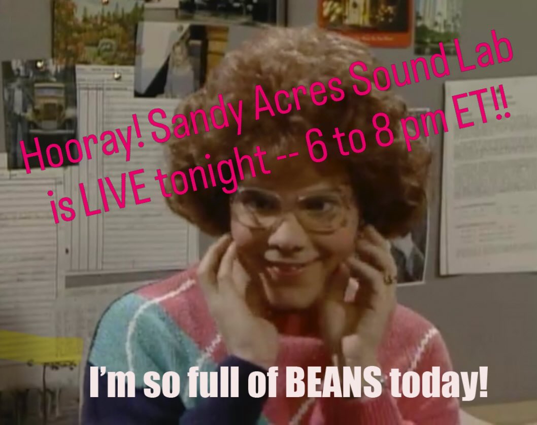 New LIVE Sandy Acres Sound Lab is tonight on Twitch -- TUESDAY from 6 to 8 pm ET!
Listen LIVE on Twitch ⟶ djcolleencrumbcake
or Listen to recorded shows & mixes on MixCloud ⟶ colleencrumbcake
**Make sure to follow me for notifications!**