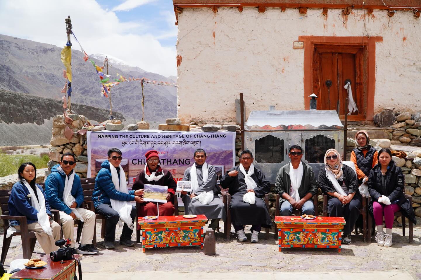 Ladakh Arts and Media Organisation (LAMO) is delighted to announce the launch of two heritage publications on Changthang: Chumathang and Hanle and Walks in Changthang. These books are the outcome of the project Mapping Culture and Heritage in Changthang, supported by the Eicher Group Foundation.
The two Walks in Changthang books have been conceptualised as an alternative and more sustainable way to experience and discover the region. Meanwhile, the Mapping Heritage in Changthang – Chumathang and Hanle publications serve as inventory catalogues documenting the heritage sites of these regions.
The project was conducted in close consultation with local community members, and many of the researchers involved in the books were from Changthang itself. Through these publications, we hope to encourage a deeper understanding and appreciation of Changthang’s rich cultural heritage, while also highlighting the importance of safeguarding this legacy for future generations.
The books were launched at Pungguk Community Hall in Hanle and at the Chumathang Community Hall, in the presence of several Gobas and stakeholders from the region.
The Walks in Changthang books can now be viewed on the LAMO website.