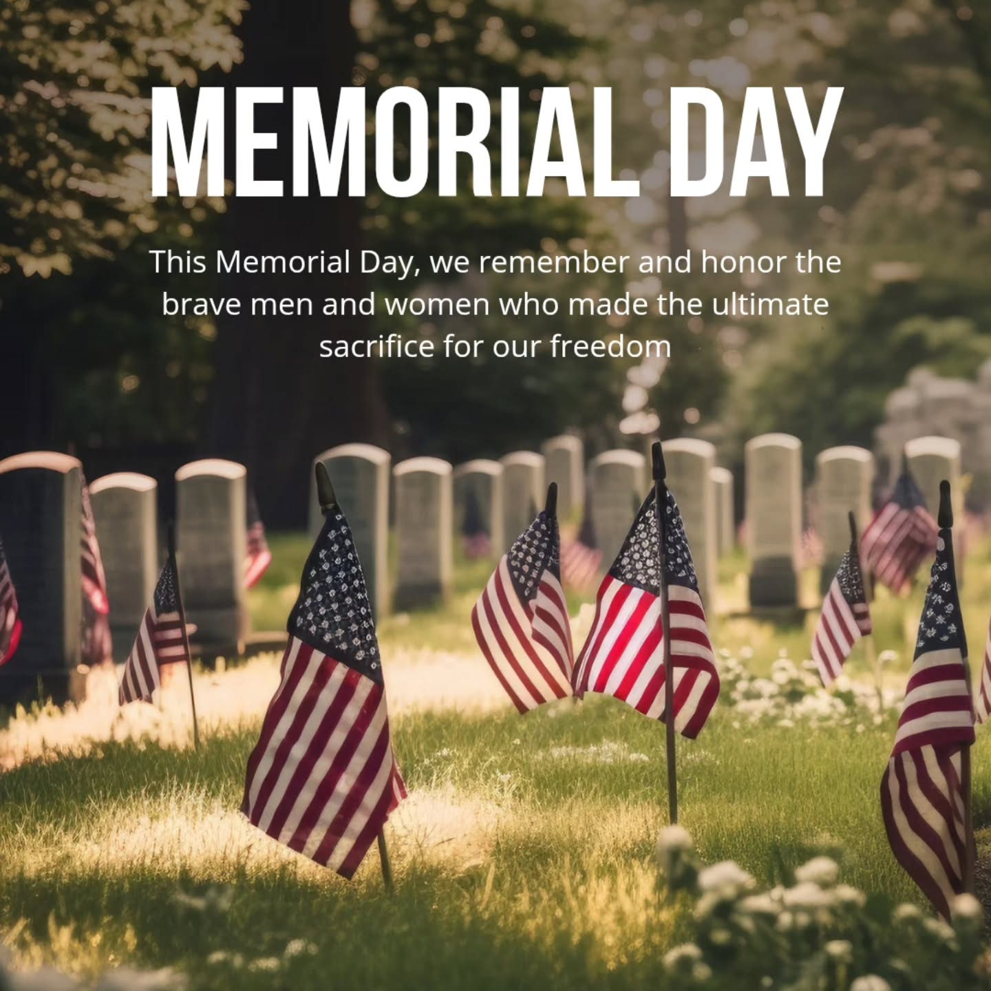 With love and respect to those who gave their lives so we can freely live ours. It's not just a long weekend, it's Memorial Day 🇺🇸