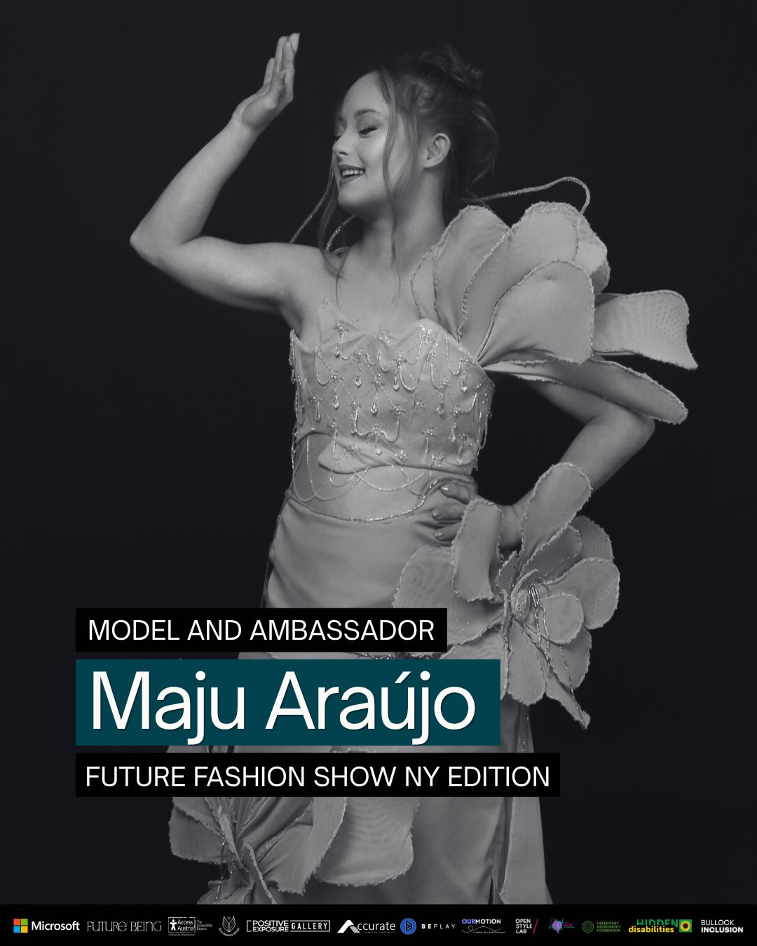 Meet Maju Araújo.
Model and advocate for inclusion, Maju Araújo has built a career marked by pioneering achievements and representation within the Brazilian fashion industry.
After graduating in 2019 from one of Brazil’s leading modeling schools, she began her career at fashion weeks such as Brazil Fashion Week, where she became the first model with Down syndrome to walk the runway, and Osasco Fashion Week, where she set a world record by walking the runway more than 40 times in 2020.
At the beginning of the pandemic, Maju started sharing her story on social media and became an active voice, spreading messages about the importance of inclusion and diversity. Today, she is also the first model with Down syndrome to become an ambassador for the international brand L’Oréal Paris.
On June 10, Maju will be part of the Future of Fashion Show UN Edition in New York City, highlighting the importance of representation and inclusion within the fashion industry.
The event will take place at the Positive Exposure Gallery as a side event of UN COSP19.
Her participation reinforces Bullock Inclusion’s commitment to a more accessible, representative, and forward-thinking industry, connected to the transformations shaping the future of fashion.
📍 Positive Exposure Gallery, New York City
📅 June 10, 2026
🌍 Side Event of UN COSP19
#FutureOfFashionShow #UNEdition #COSP19 #MajuAraujo #InclusiveFashion