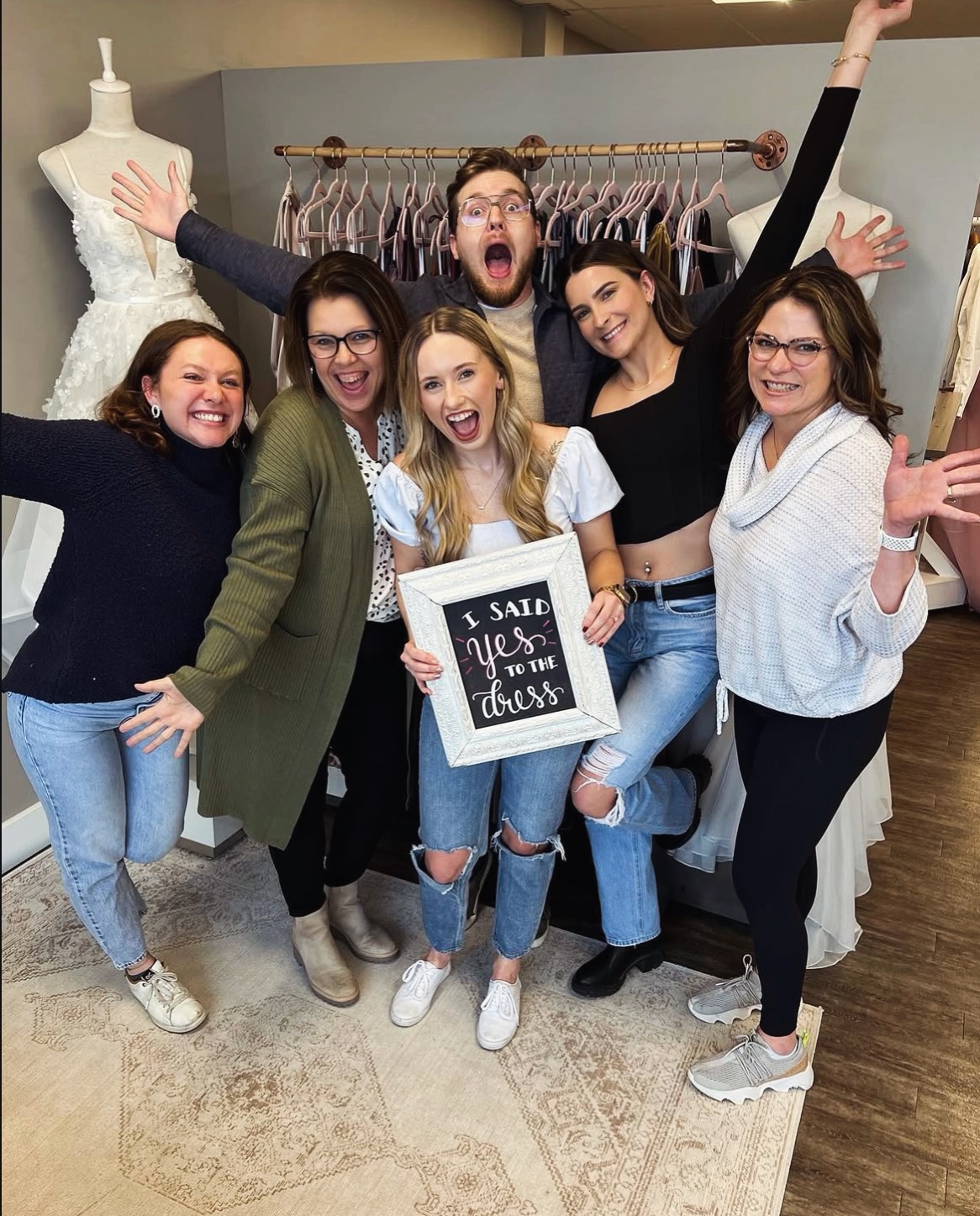 Bring your people. Try the dresses. Say yes. Get married. In that order 🥰