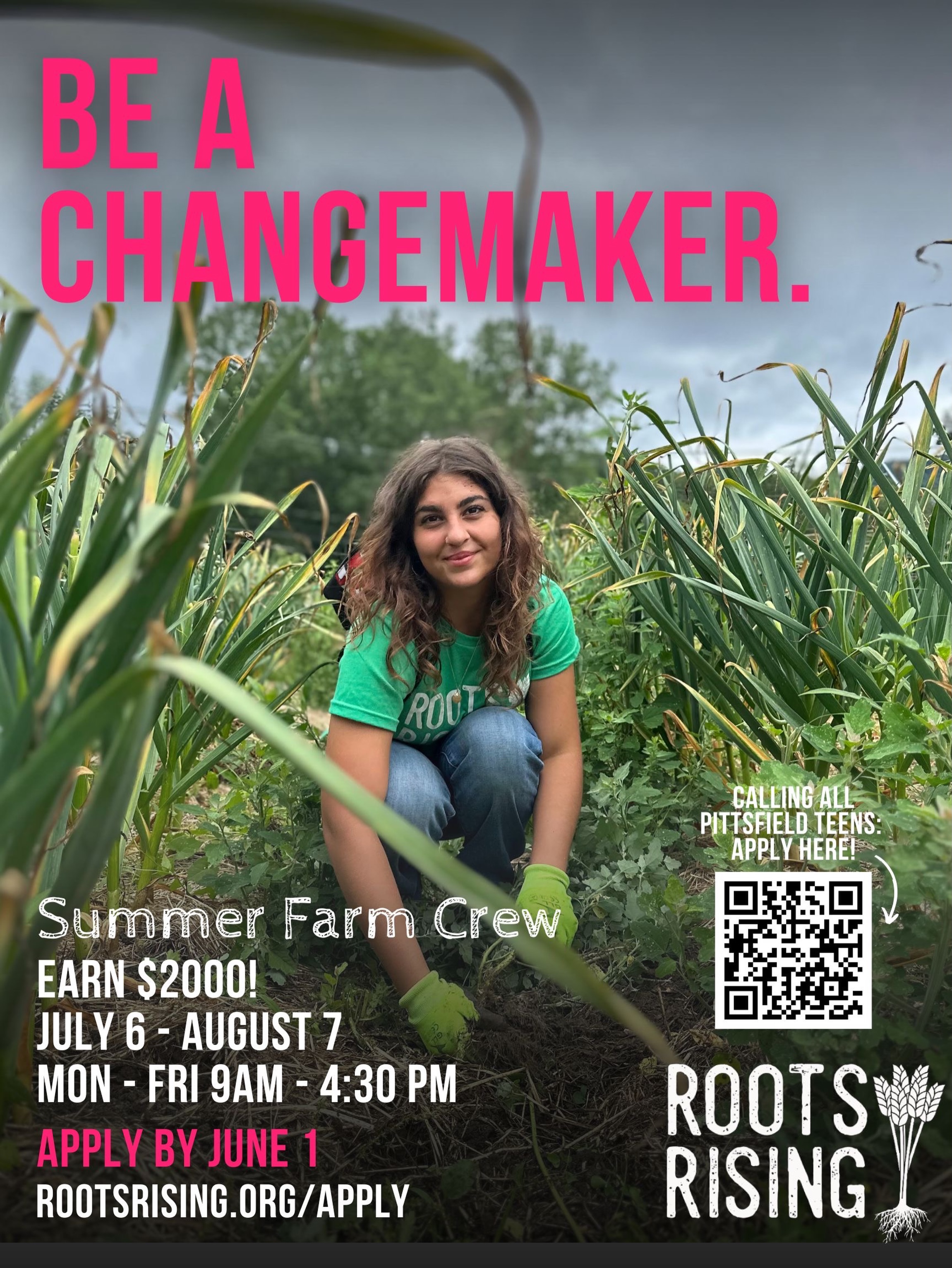 Calling all Berkshire teens: Applications for Summer Farm Crew are now open!
Spend your summer making a real impact in your community. Work on local farms and in food pantries, build leadership skills, and connect with other teens who care about making change happen. July 6 - August 7, 9AM-4:30PM. Earn up to $2,000.
Tag a teen who you think would be the perfect fit - and apply by June 1!
rootsrising.org/apply or link in bio.