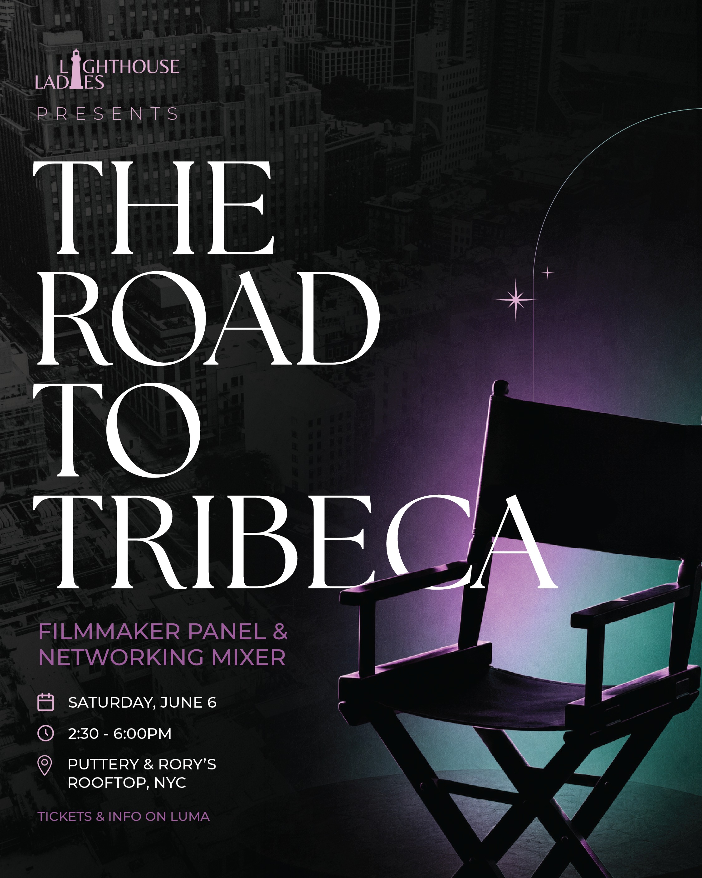 YOU'RE INVITED: The Road to Tribeca comes June 6th in partnership with @putterynewyorkcity, a curated industry panel + rooftop mixer built for established and emerging creatives who are ready to get in the room. Welcome drink, goody bags, maximized networking activities, BIG giveaways & raffles, and tons more. Link in bio before it sells out!
Come hear from Tribeca filmmaker speakers including an Academy Award winning producer, MCU actor, and rising Warner Bros/Focus Features exec (plus surprises along the way). We're all about maximized events and no-BS panels to not only inspire, but highlight practical steps and advice. You won't want to miss this one!
🎉 GIVEAWAY ALERT 🎉 Like this post, follow @lighthouseladiesco, and tag your +1 for a chance to win 2 FREE TICKETS. Winner announced June 1st on our story.
Link in bio before it sells out.
Brought to you by @lighthouseladiesco
Events Team: @soniavictoriawerner @briellehonorat @libby.gregg @beckyscullin @misskrisha_ @katemichelle___ @sandraa.lopez
#lighthouseladies #tribecamixer2026 #nyctribecaevent #artisteventsnyc #JuneNYCEvents