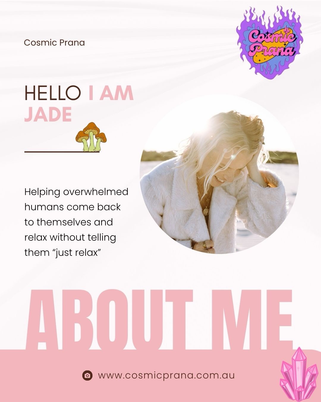 It’s about time I reintroduced myself. The person behind Cosmic Prana. ❤️🔥
Behind the sarcasm, random analogies, and occasional “everyone needs to lie down immediately” energy… I’m deeply passionate about this work.✨
What I offer through Cosmic Prana comes from lived experience, years of learning, curiosity, and a genuine desire to help people feel safer, calmer, and more connected within themselves.
Because life can feel loud.
Our nervous systems carry a lot.
And I truly believe we all deserve spaces where we can soften without pressure, performance, or needing to have it all together.🧚
So while there’ll probably always be a little humour woven through what I do (because honestly… being human is weird sometimes), the heart behind it is very real 🤍