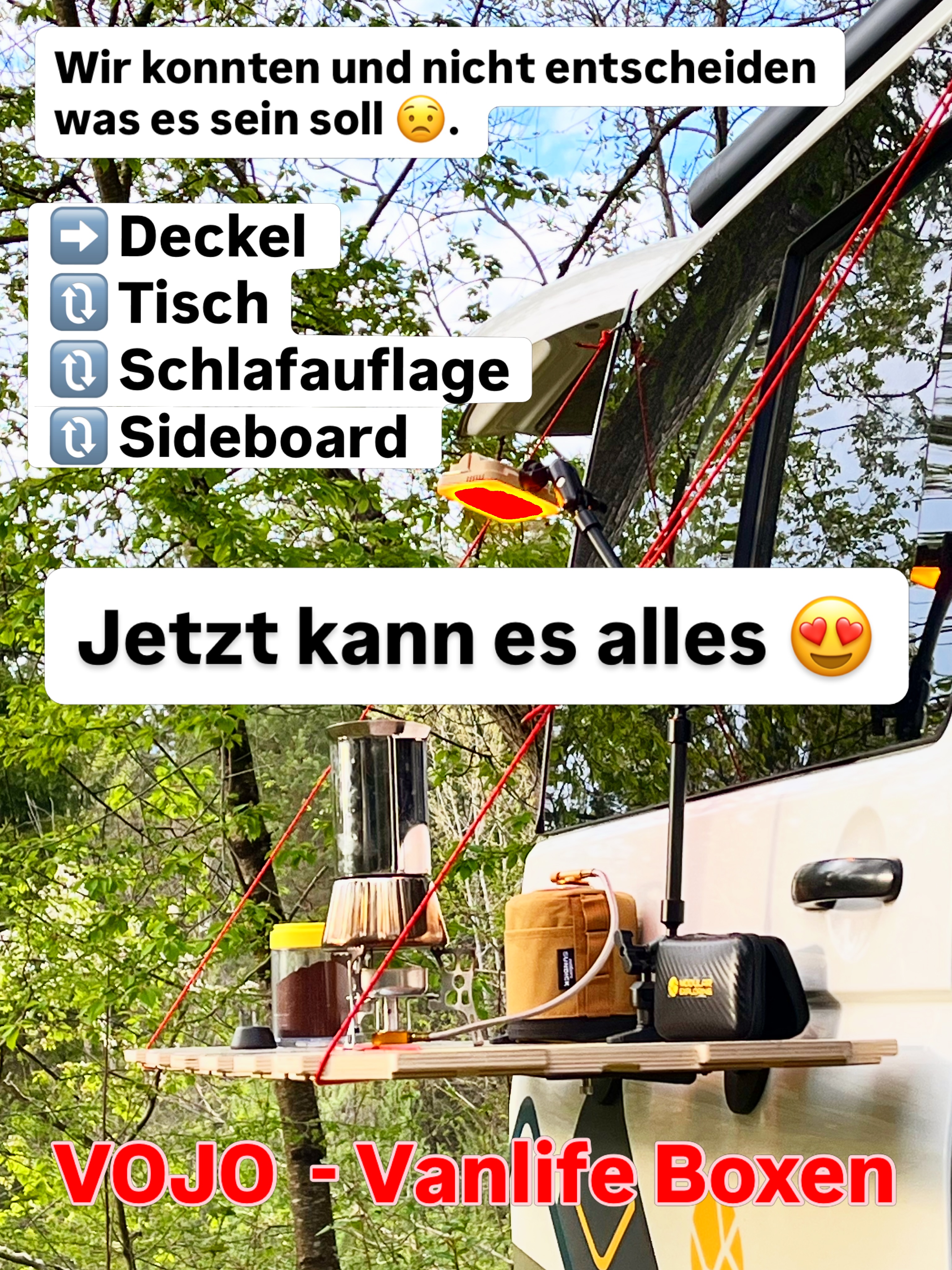 Oft ist es schwierig……
will wollten EUCH #selbstausbaucamper erklären was unser Deckel… ahm Sideboard… oder Matratzenauflage ach …. 🫣
Genau ist und kann.
Wir konnten uns nicht Entscheiden und jetzt kann es halt einfach alles!! 😁
Ein Brett viel Möglichkeiten!
#vojobox #vanlifeaustria #vanlifeproject
Finde noch mehr heraus und besuche uns auch auf der @adventureallradaustria oder unter www.vojobox.at
Oder bei unserem Partner:
www.modularexploring.com
Er wird uns auch auf die Messe begleiten und euch sein Fahrzeug zeigen!!
19. bis 21 Juni 2026
in Tulln an der Donau am Messegelände!!
Euer Vojo Team🥰