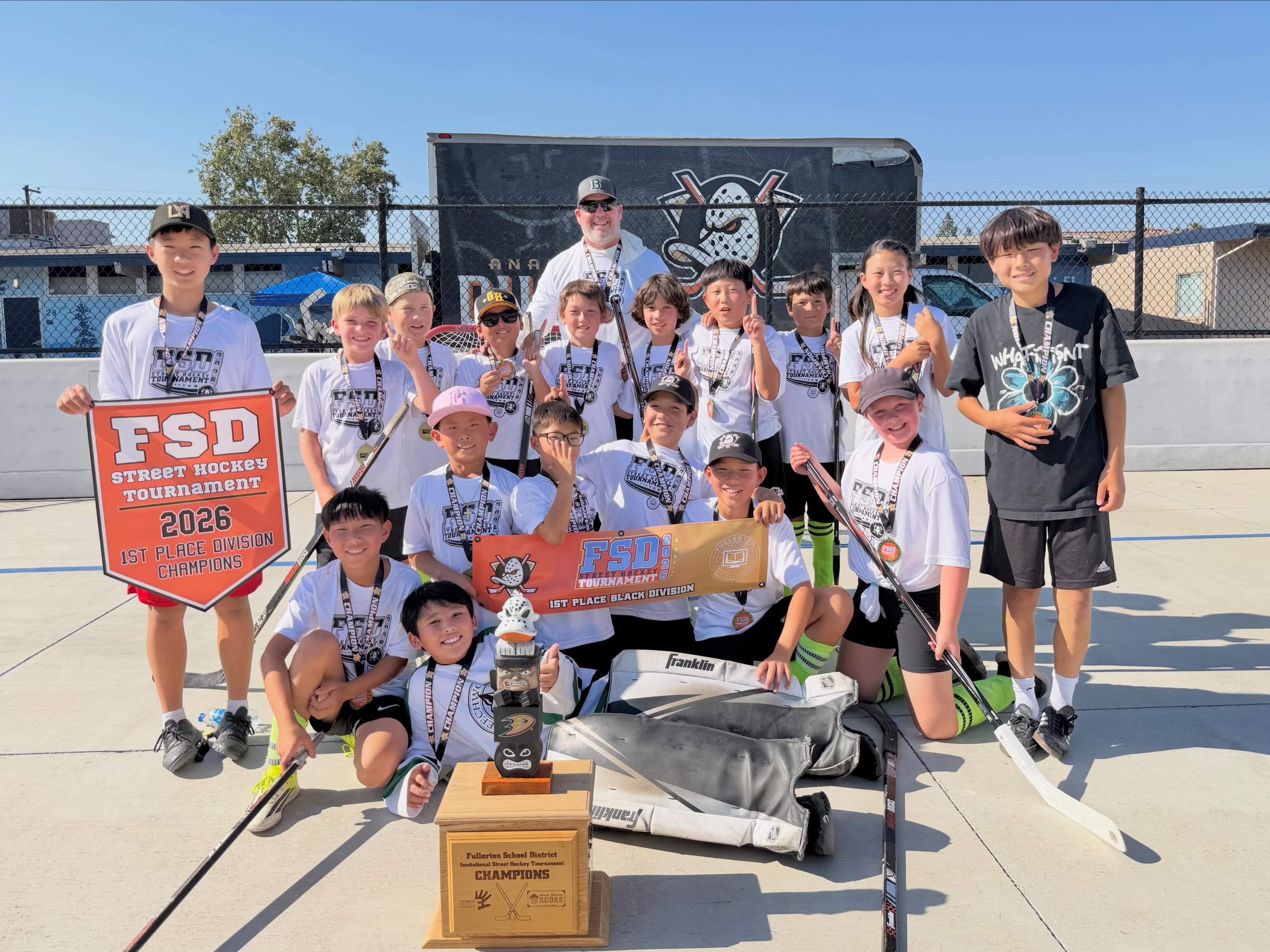 FSD hockey champions! Great job to our 4th grade hockey team!! We are so proud of you!!!