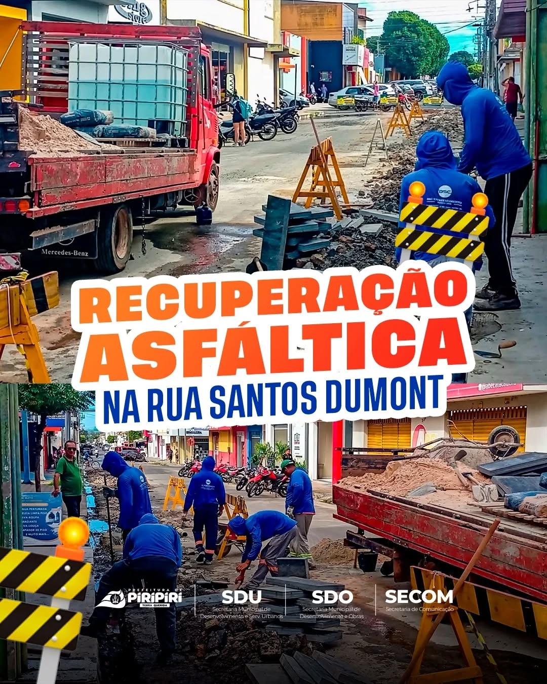 Prefeitura de Piripiri realiza recuperação asfáltica na rua Santos Dumont
A Prefeitura Municipal de Piripiri, por meio da Secretaria de Desenvolvimento e Obras (SDO), está realizando serviços de recuperação na rua Santos Dumont. A intervenção contempla o fechamento de buracos e a aplicação de novo recapeamento asfáltico, proporcionando mais segurança e melhores condições de tráfego para motoristas e pedestres.
De acordo com a secretária da SDO, Járdria Vanessa, o trabalho está sendo executado com planejamento e responsabilidade para solucionar os problemas estruturais da via. “Estamos realizando uma intervenção na rua Santos Dumont, no trecho compreendido entre as ruas Freitas Júnior e Professor Bem. Existem algumas dificuldades técnicas, mas estamos trabalhando para entregar um serviço de qualidade. Serão 110 metros de extensão, e essa obra é necessária para eliminar infiltrações. Até sexta-feira estará concluída”, afirmou.
A secretária destacou ainda que outras frentes de serviço seguem em andamento em diferentes regiões da cidade. “Paralelamente a isso, também estamos atuando no bairro Santa Maria. Ainda esta semana iremos para a avenida Aderson Ferreira e para o bairro São João, realizando diversos reparos. Pedimos a compreensão da população, pois o trabalho não para”, completou.
Com a iniciativa, a Prefeitura de Piripiri reforça o compromisso com a manutenção da infraestrutura urbana, promovendo melhorias na mobilidade e mais qualidade de vida para a população.