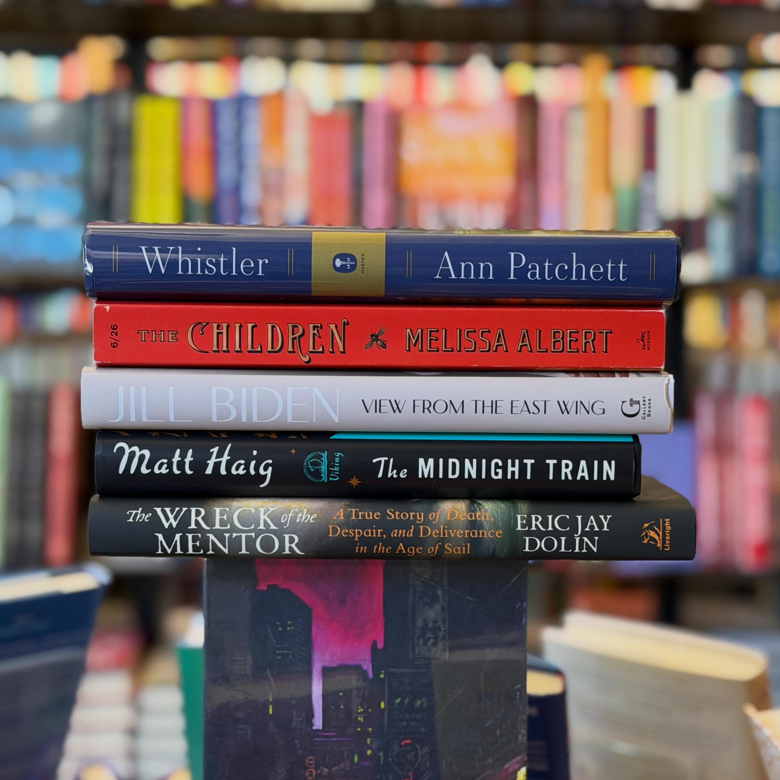 It’s an incredible week to be a reader!
New from Ann Patchett, Eric Jay Dolin, Matt Haig, Dr. Jill Biden, and more this week! Stop into Mitchell’s and Bookworks and get your copies!