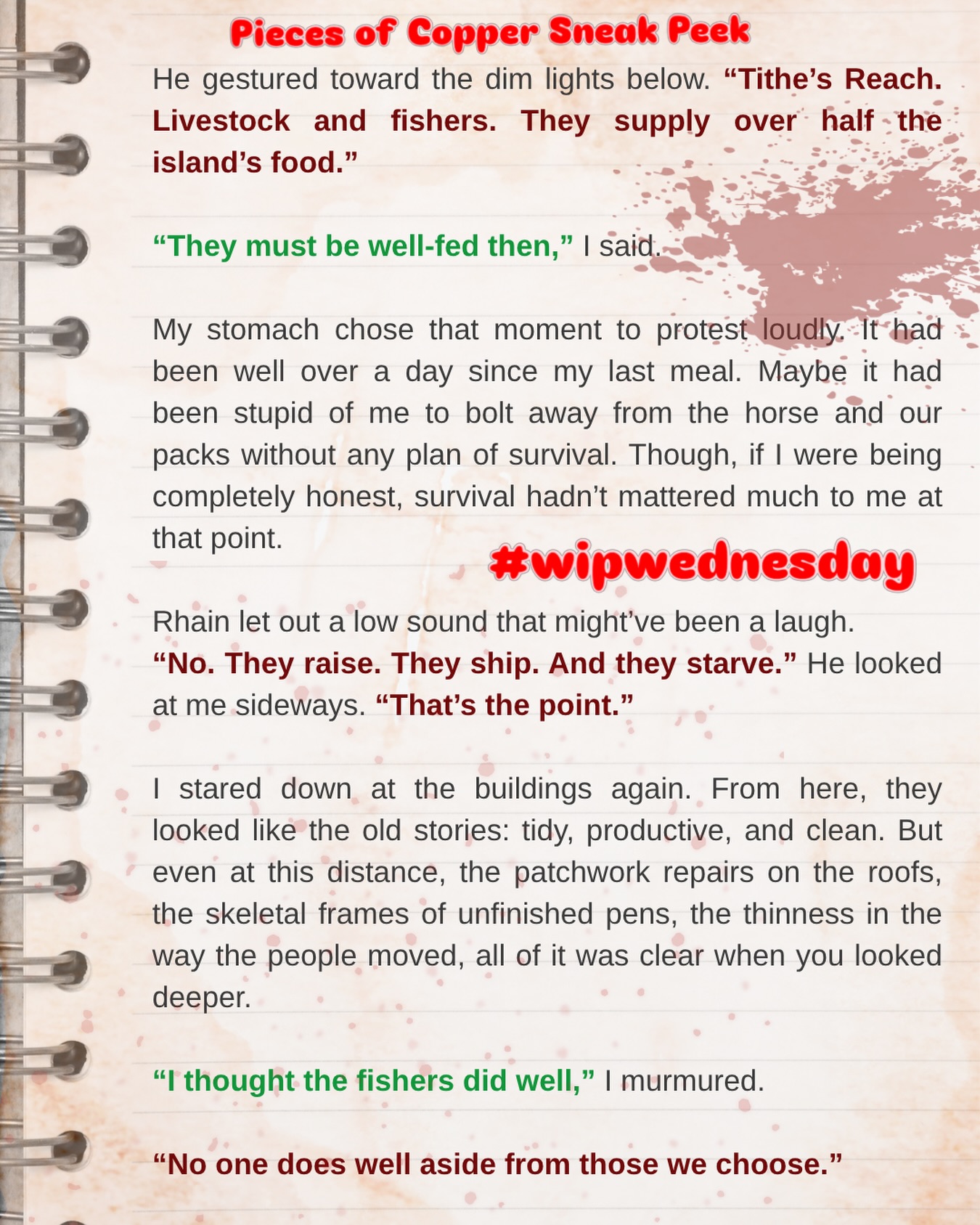 #wipwednesday
In PIECES OF COPPER, humans must obey the laws of vampires. If they don’t, their life could end in a single bite. 🩸
The entire first chapter (unedited) is available on my website, and my ARC signup is open for a limited time only.
Could you survive Thorne Island, where the vampires rule everything, and humans are used, bled, and discarded?
#darkromantasy #dystopian #vampires #broken